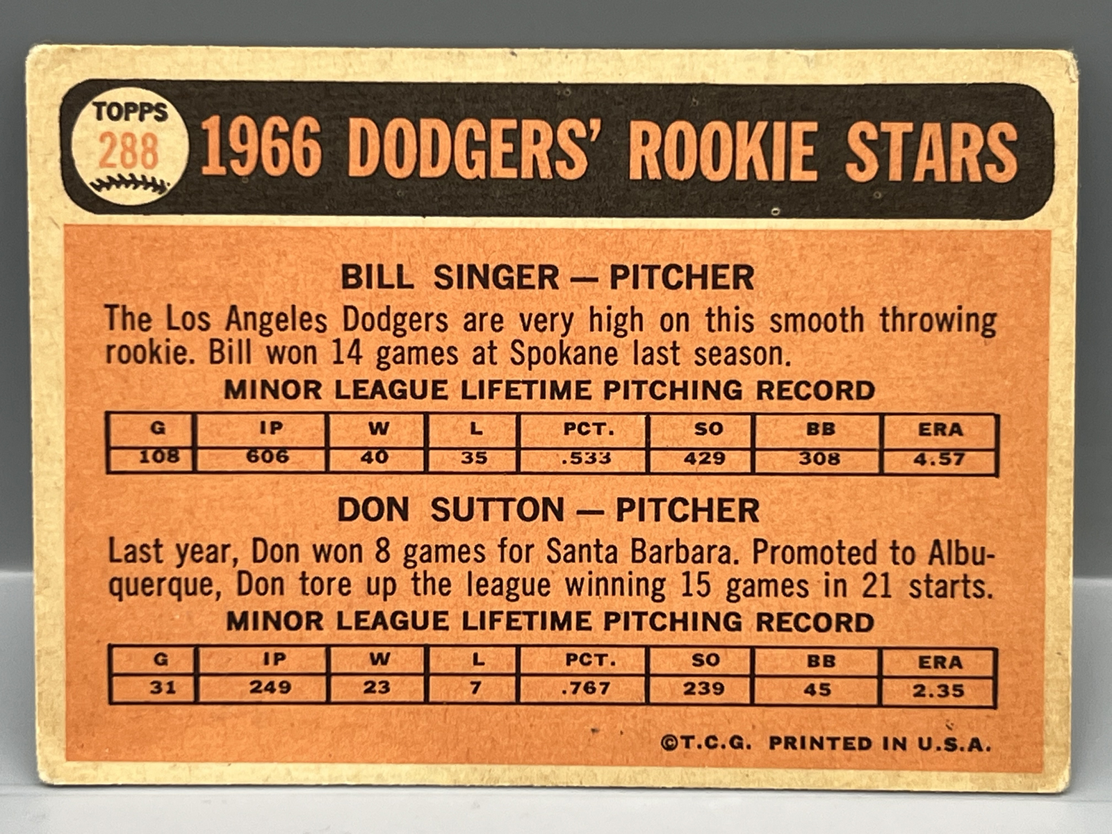 1966 Topps Don Sutton RC #288