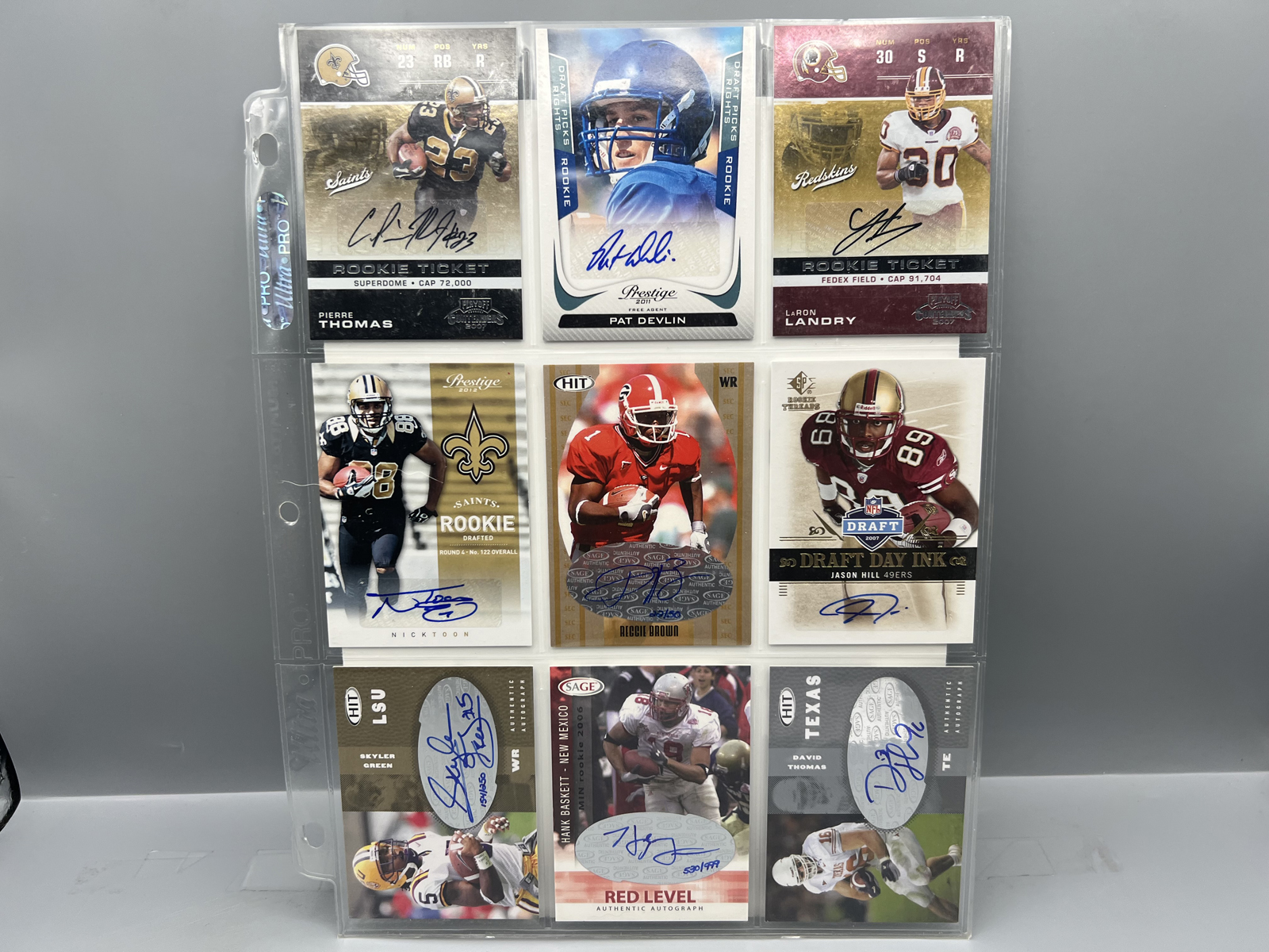 (9) Assorted Football Autograph Cards