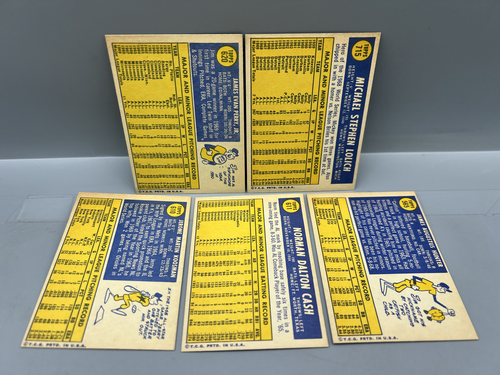 (5) 1970 Topps Star Player Cards W/ High Number - Varying Conditions