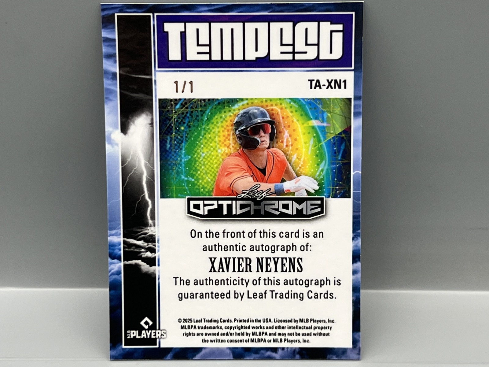 2025 Leaf Optichrome Xavier Neyens Tempest #1/1 Auto