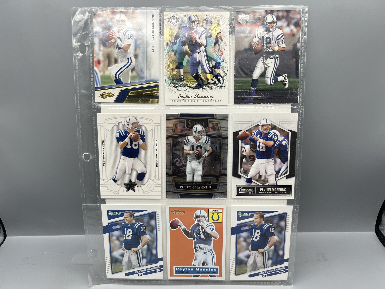 (9) Peyton Manning Football Cards