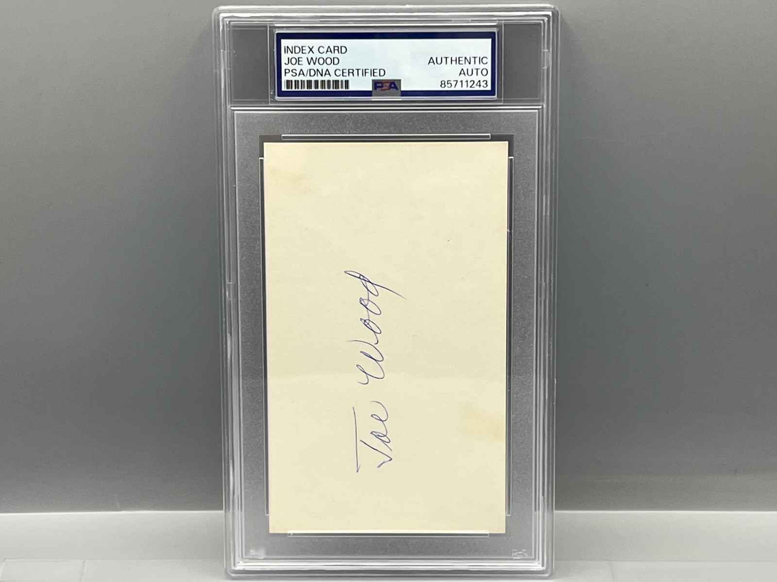 Joe Wood Baseball Autographed Index Card PSA/DNA Certified Authentic