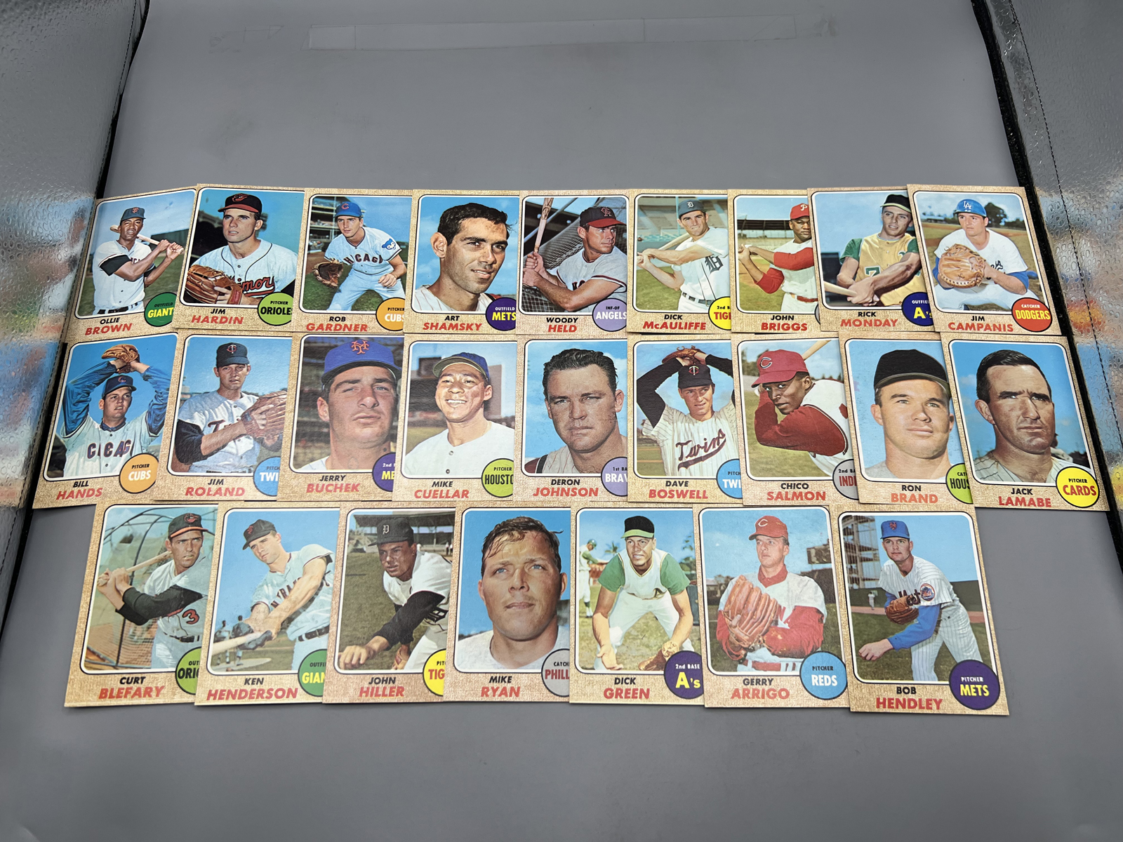 (25) 1968 Topps Baseball Cards - Varying Conditions