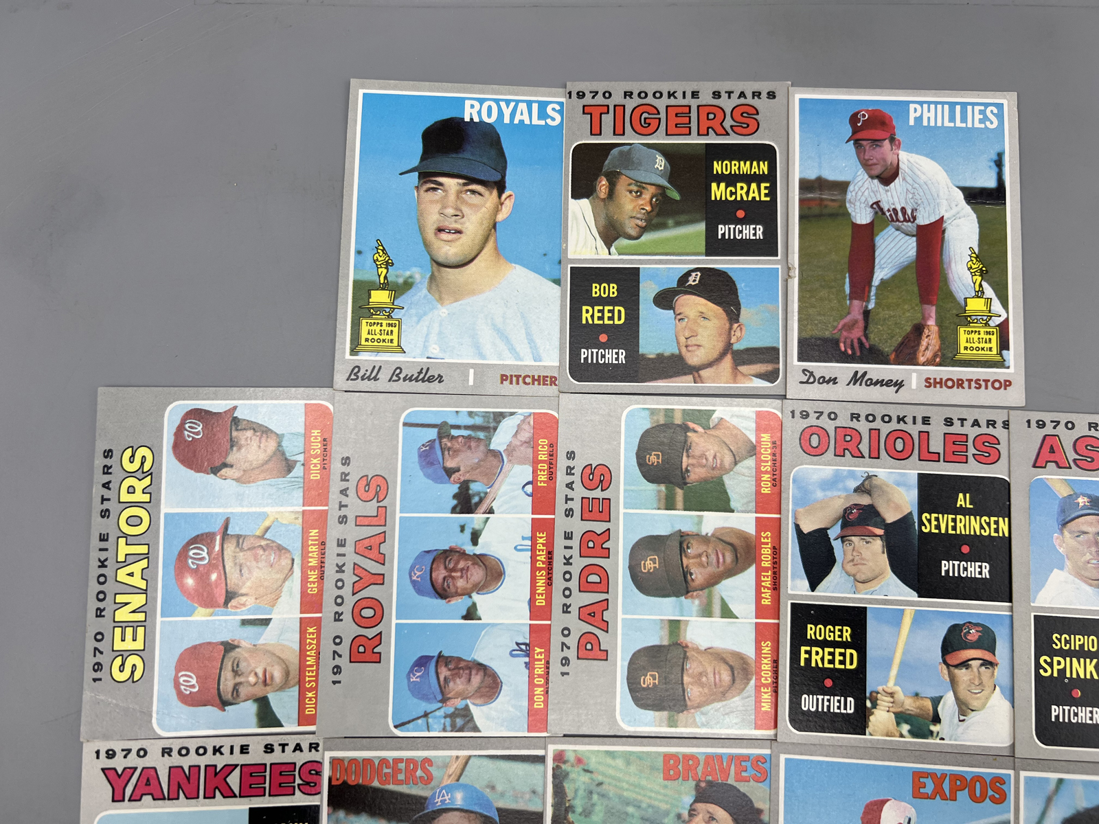 (13) 1970 Topps Baseball Rookie & 2nd Year RC Cup Cards - Varying Conditions