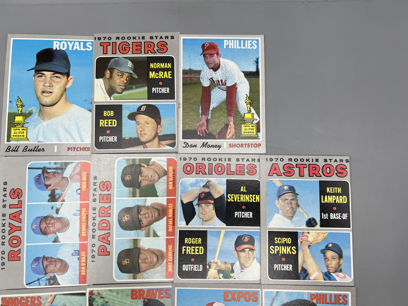 (13) 1970 Topps Baseball Rookie & 2nd Year RC Cup Cards - Varying Conditions