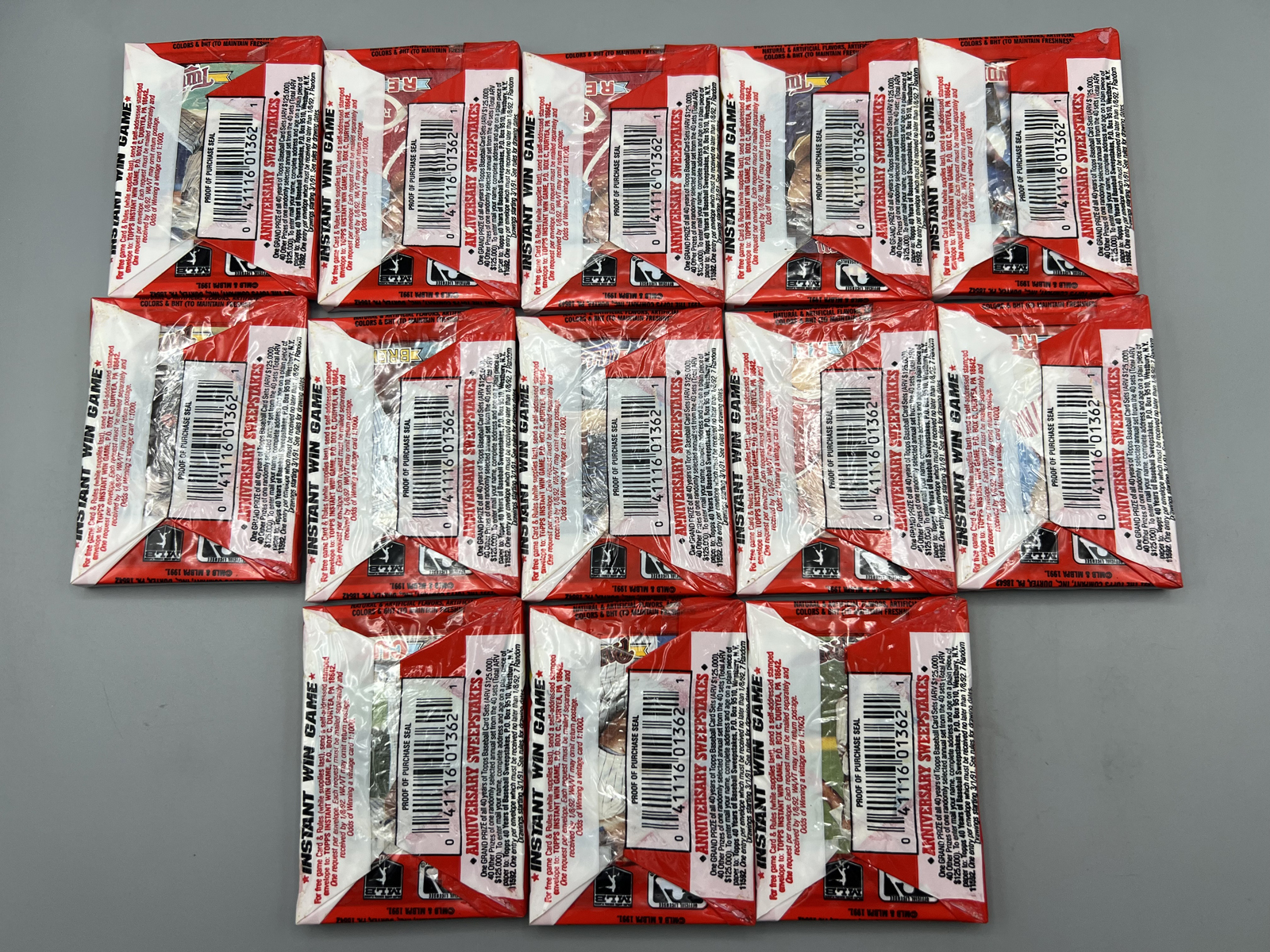 (13) 1991 Topps Baseball Unopened Wax Packs