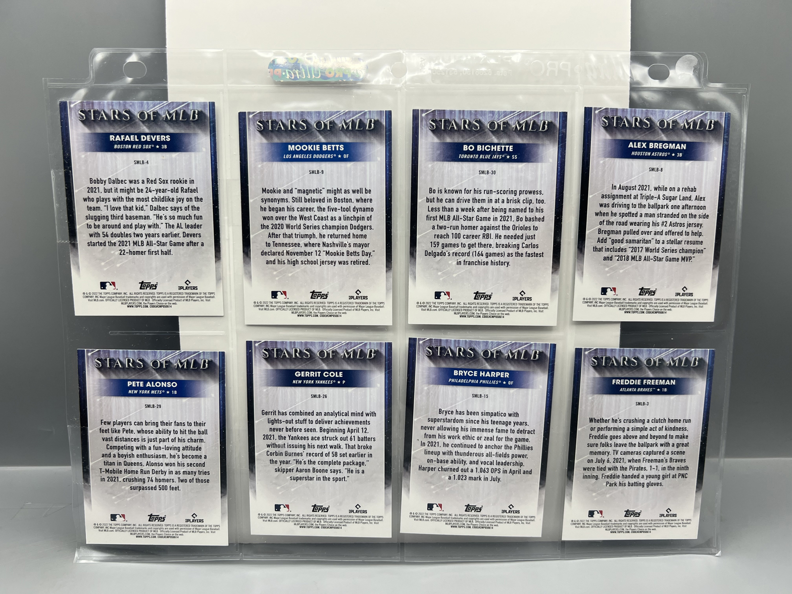 (8) 2022 Topps Stars of MLB Baseball Insert Cards