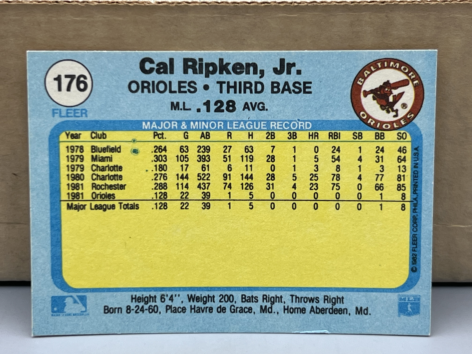 1982 Fleer Baseball Complete Set W/ Cal Ripken Jr. RC