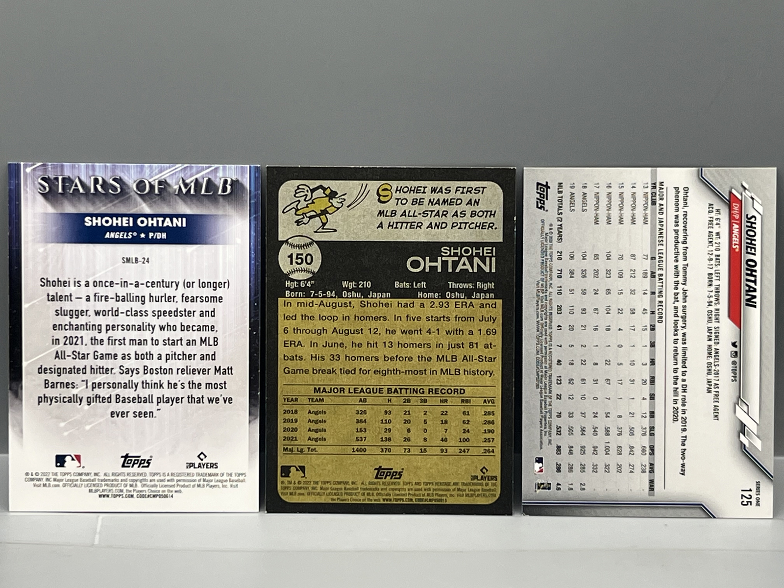 (3) Shohei Ohtani Baseball Cards
