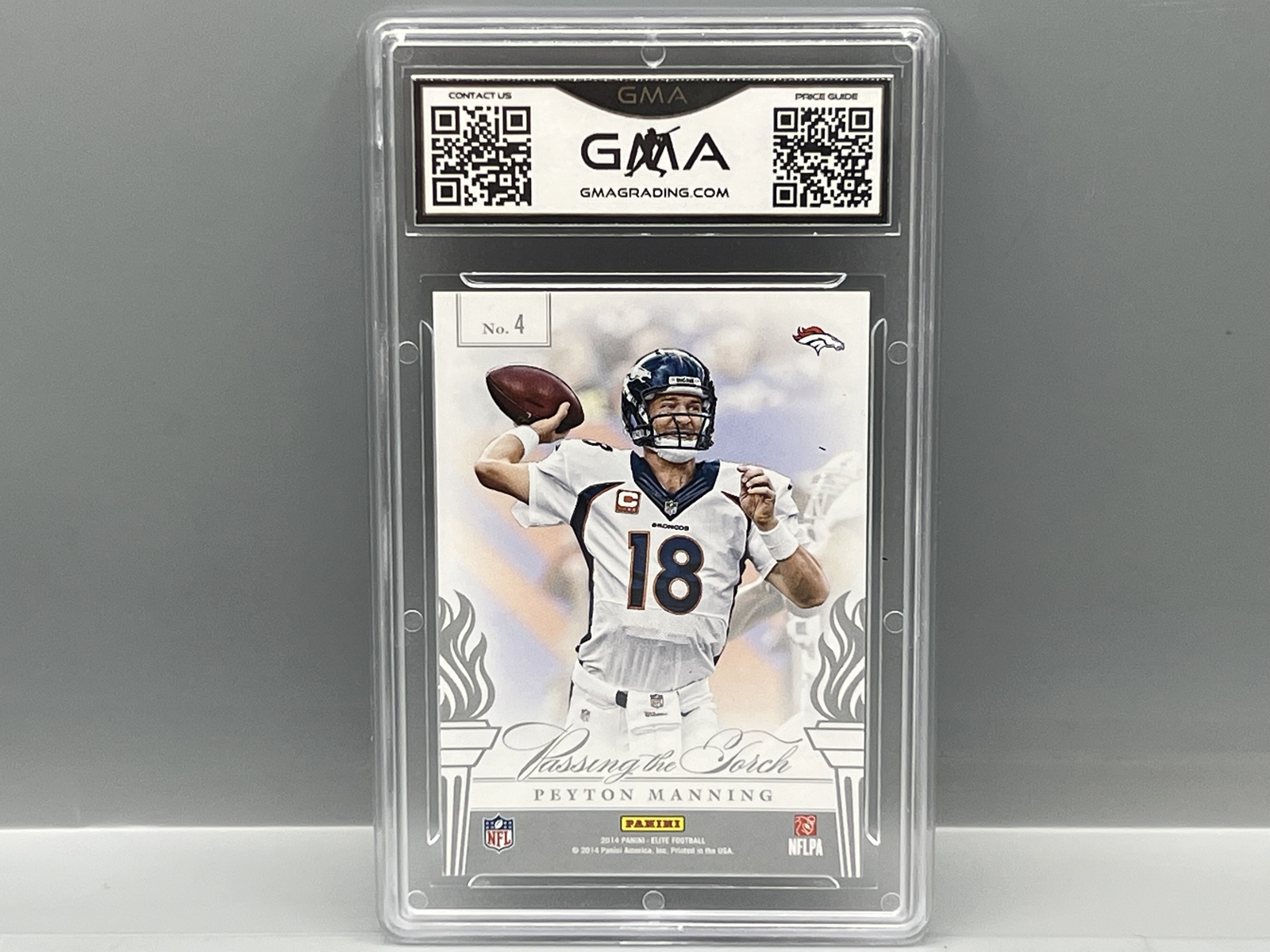 2014 Panini Elite Drew Brees/Peyton Manning Passing The Torch Red #/25 - Slabbed By GMA Grading