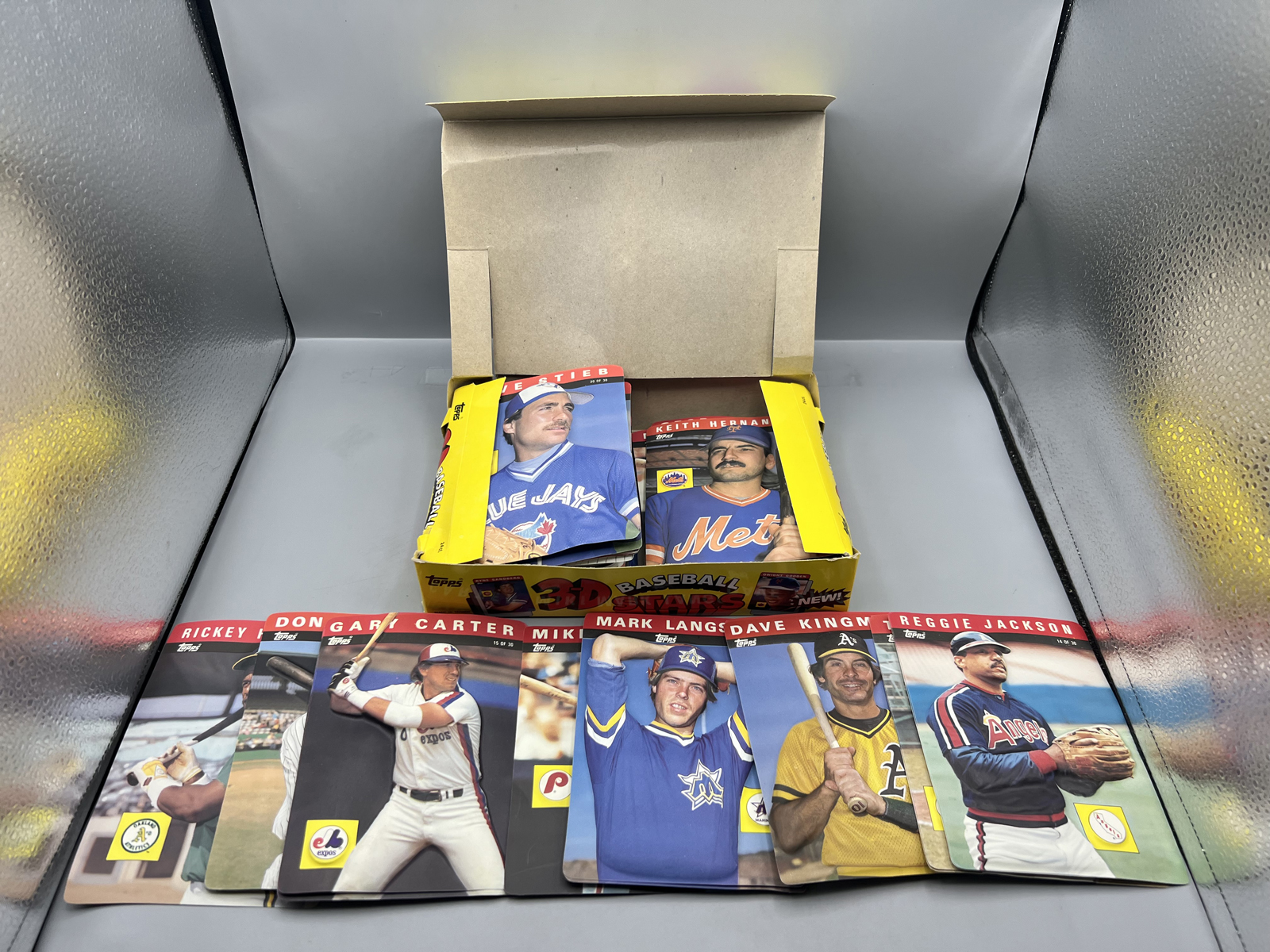 1985 Topps 3-D Baseball Stars Box W/ Many Cards Inside - Varying Conditions