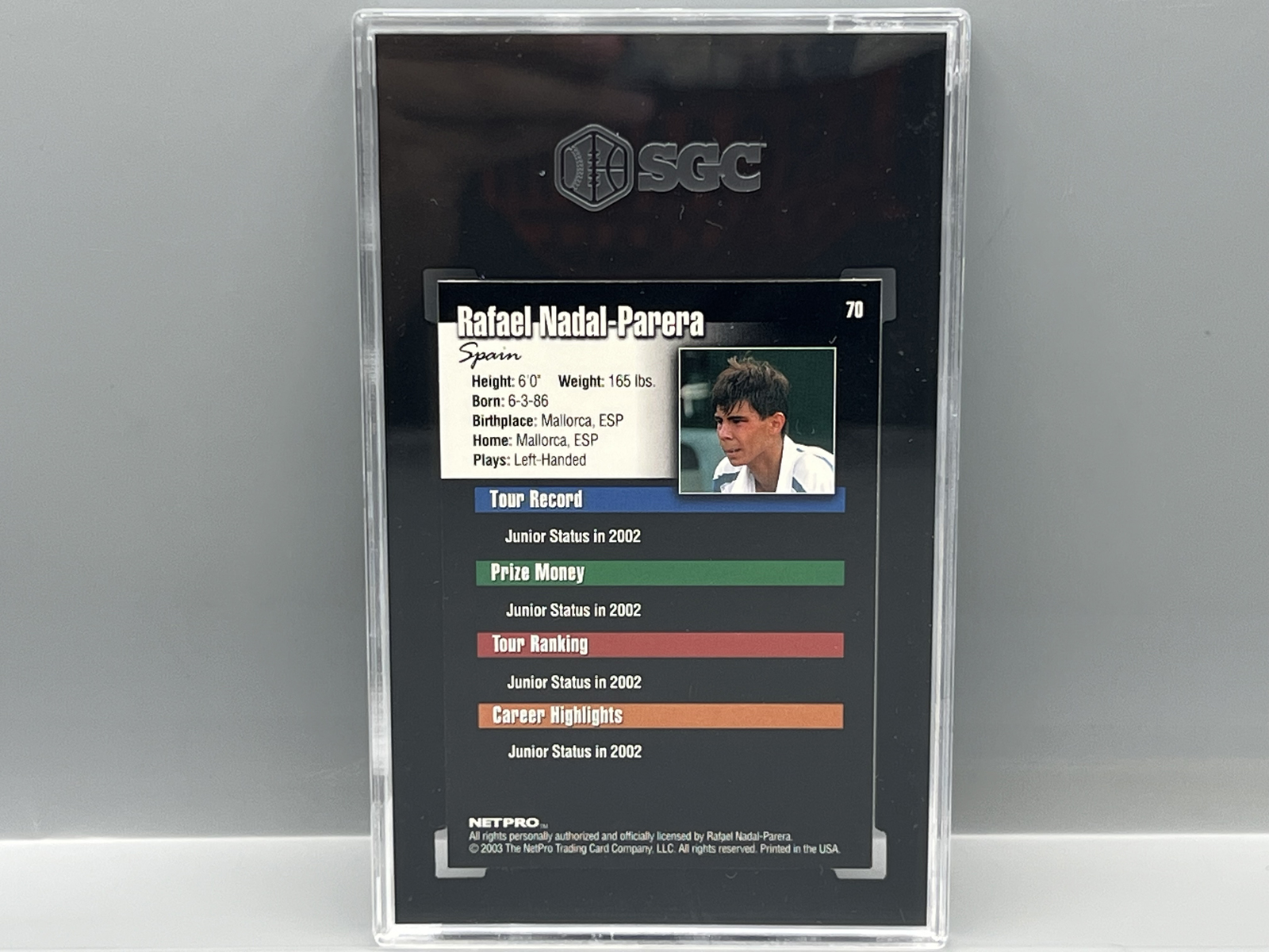 2003 Netpro Rafael Nadal RC #70 SGC NM-MT+ 8.5