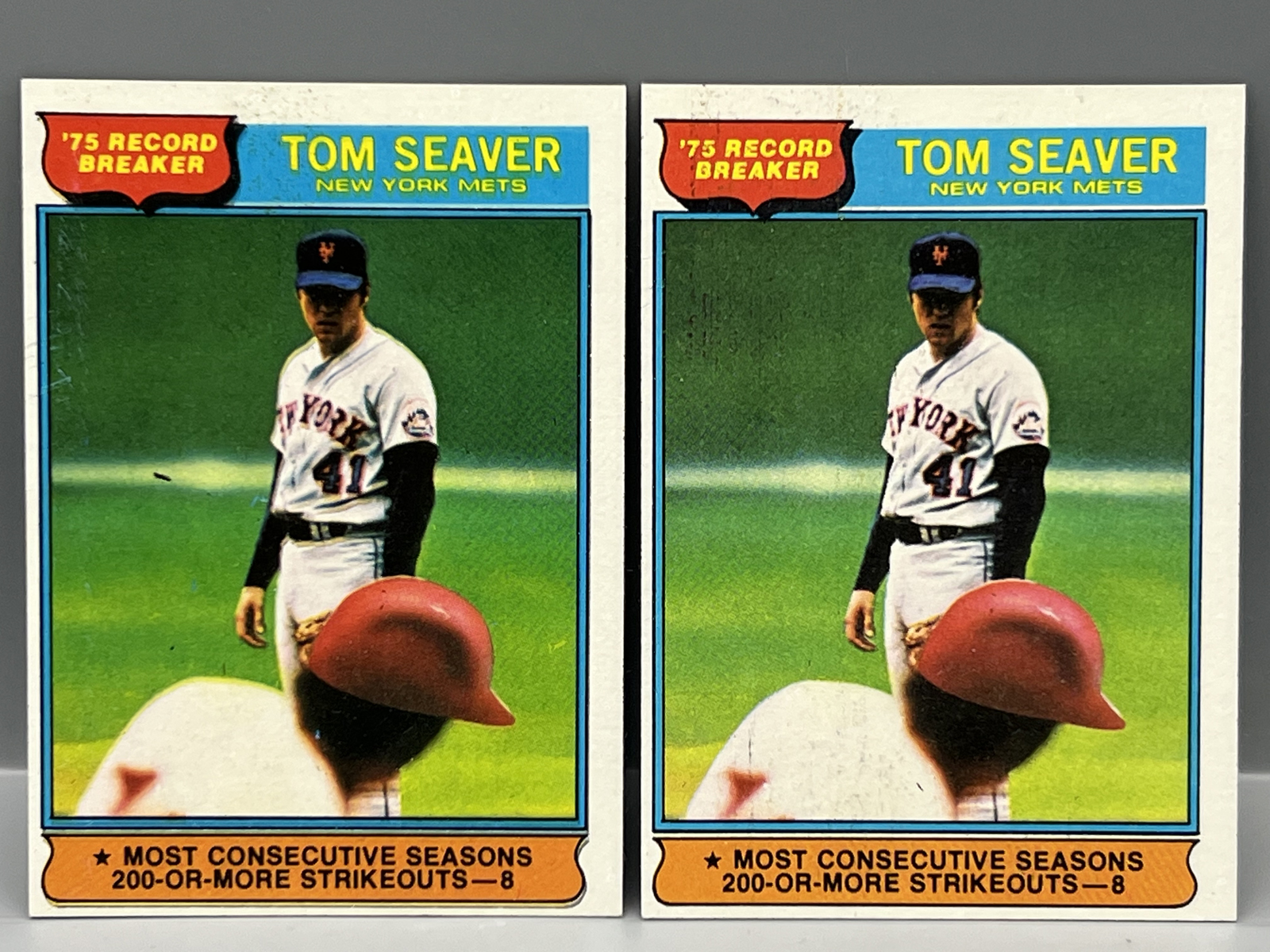 (2) 1976 Topps Tom Seaver Record Breaker #5