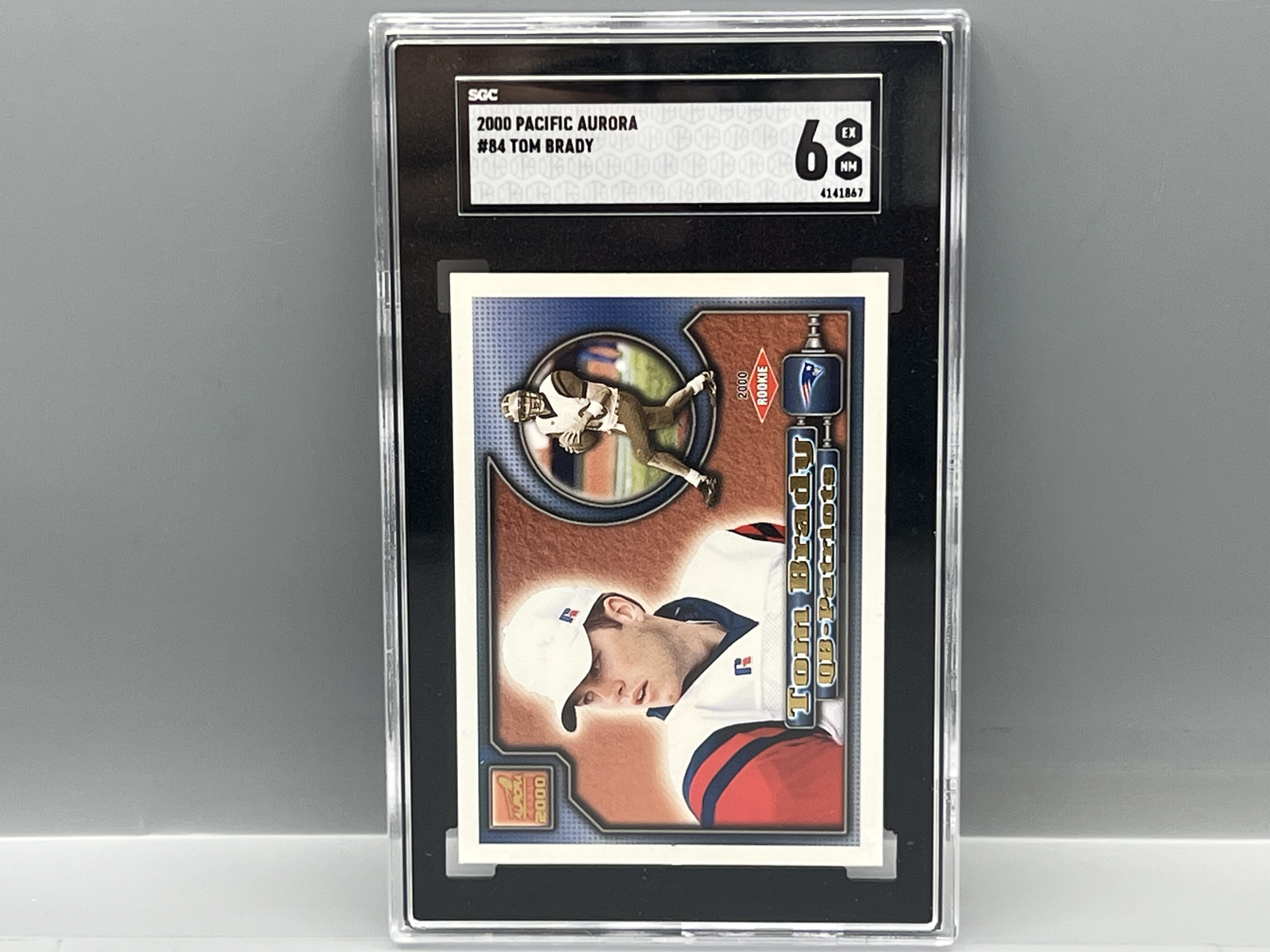 2000 Pacific Aurora Tom Brady RC #84 SGC EX-MT 6