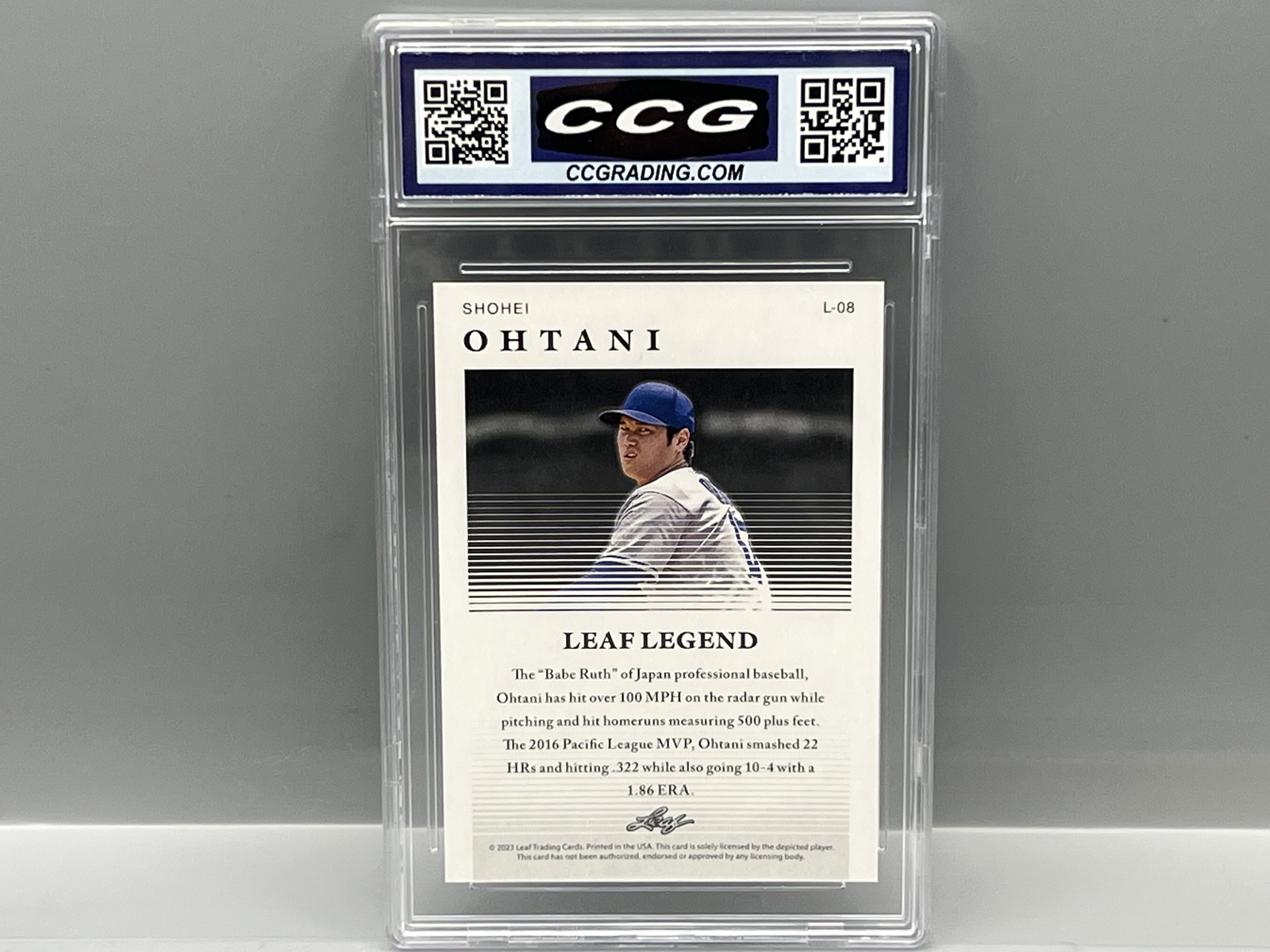 2023 Leaf Legend Shohei Ohtani #L08 - Slabbed By CCG Grading