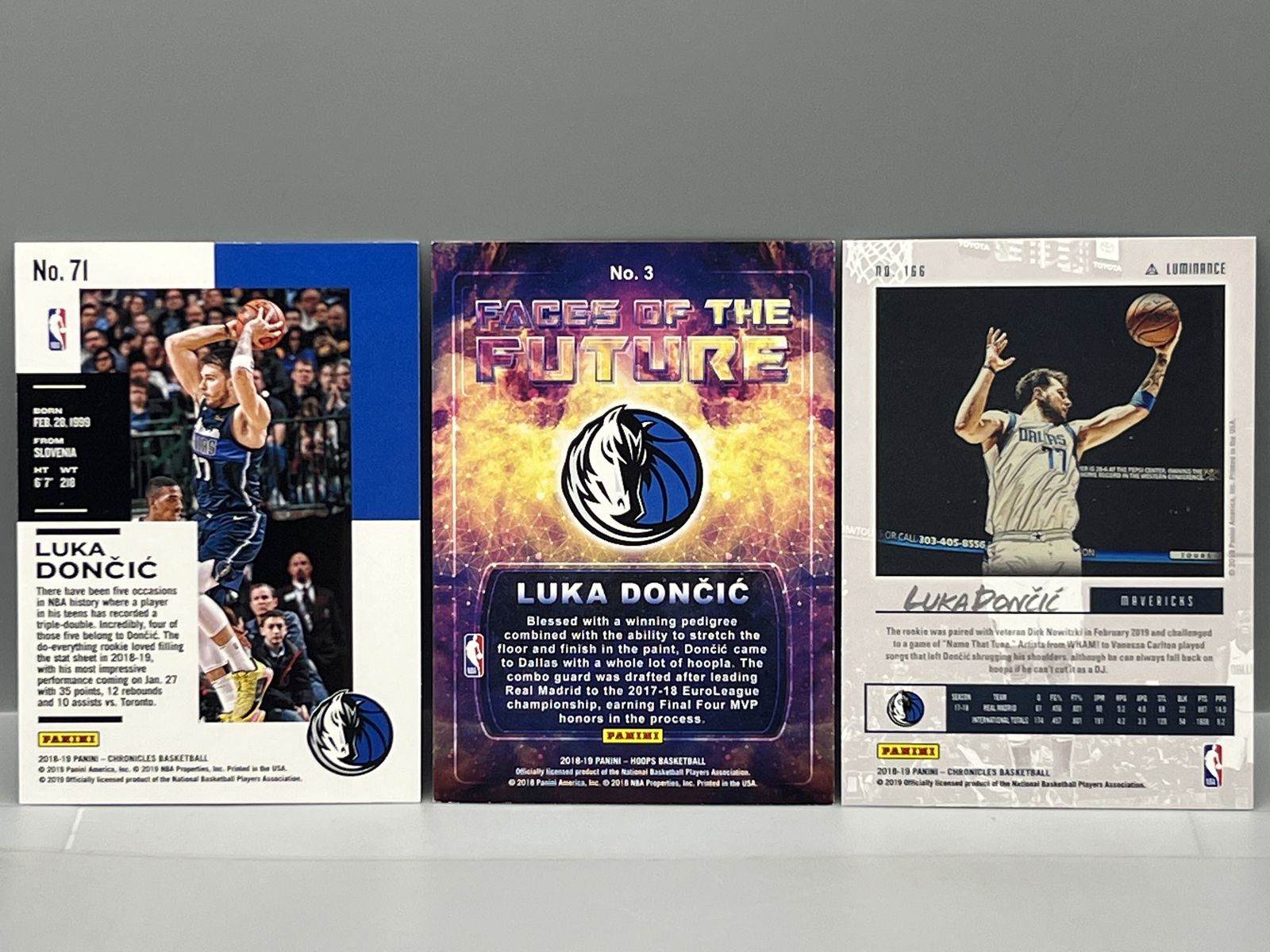 (3) 2018-19 Luka Doncic Basketball Rookie Cards