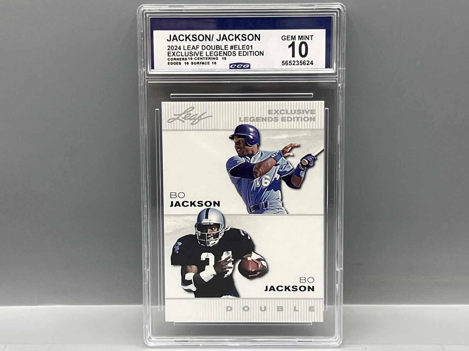 2024 Leaf Double Exclusive Legends Edition Bo Jackson #ELE01 - Slabbed By CCG Grading