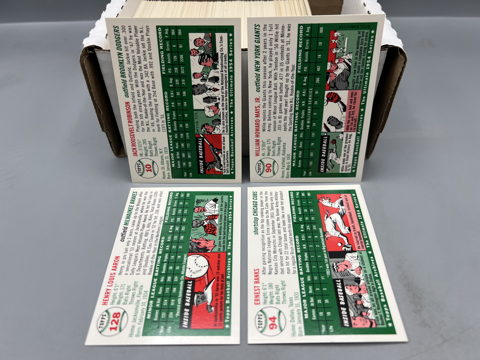 1994 Topps Archives '54 Topps Reprint Complete 256-Card Set - Topps did not issue cards #1, #250, 259