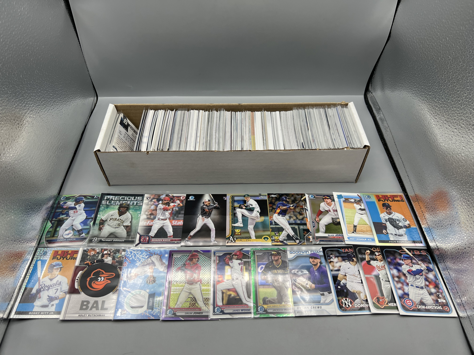 Box of Assorted 2020s Baseball Rookie Cards W/ Lots of Stars, Inserts, & Parallels