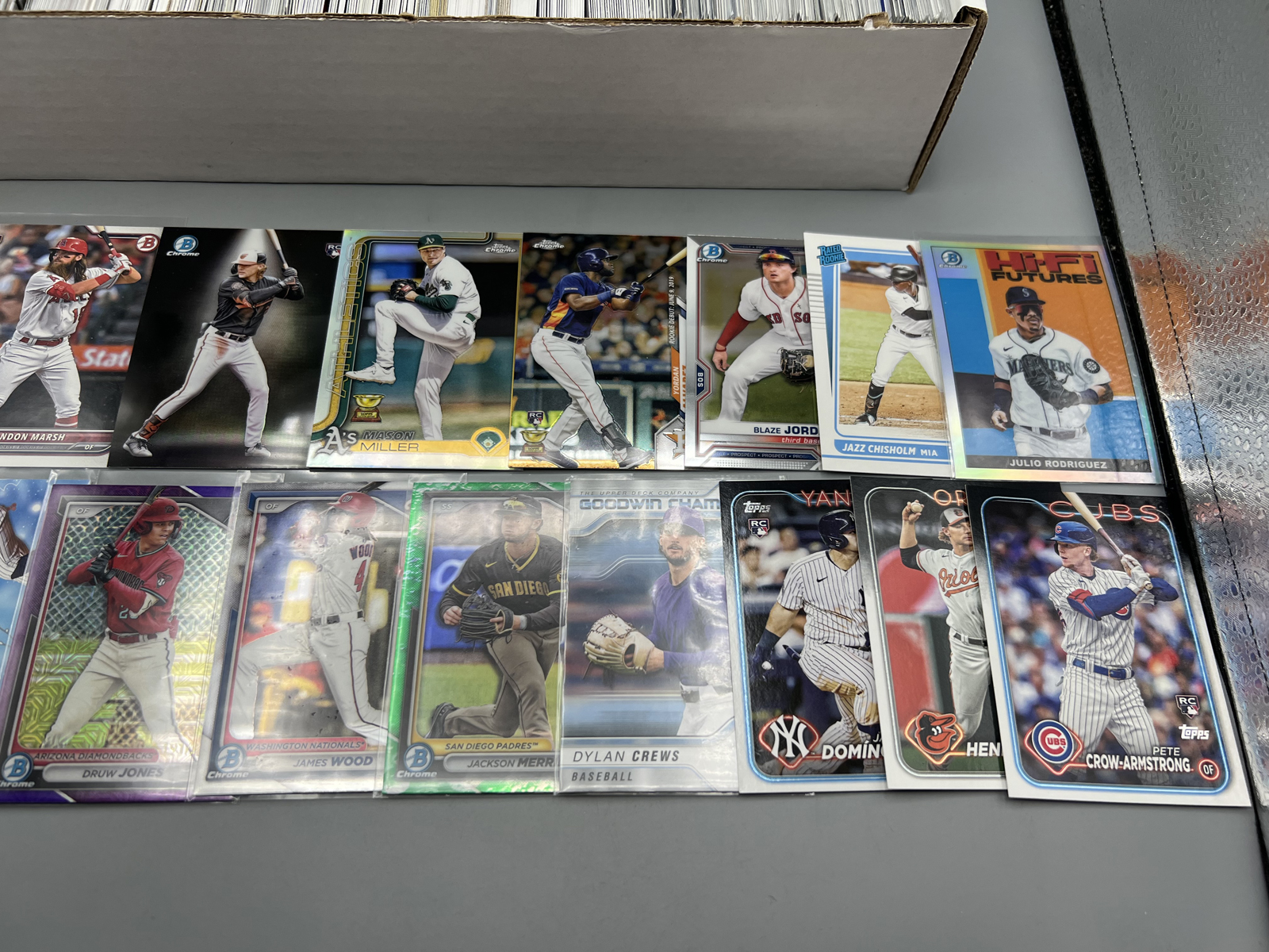 Box of Assorted 2020s Baseball Rookie Cards W/ Lots of Stars, Inserts, & Parallels