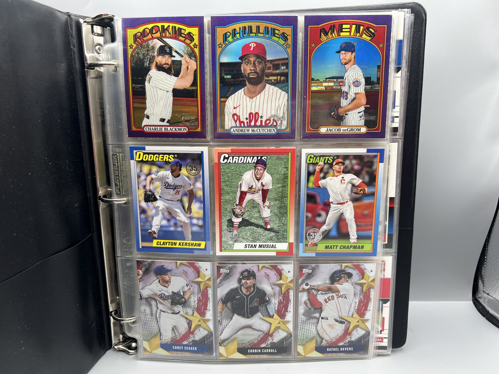 Binder of Assorted Baseball Stars, Inserts, & Parallel Cards