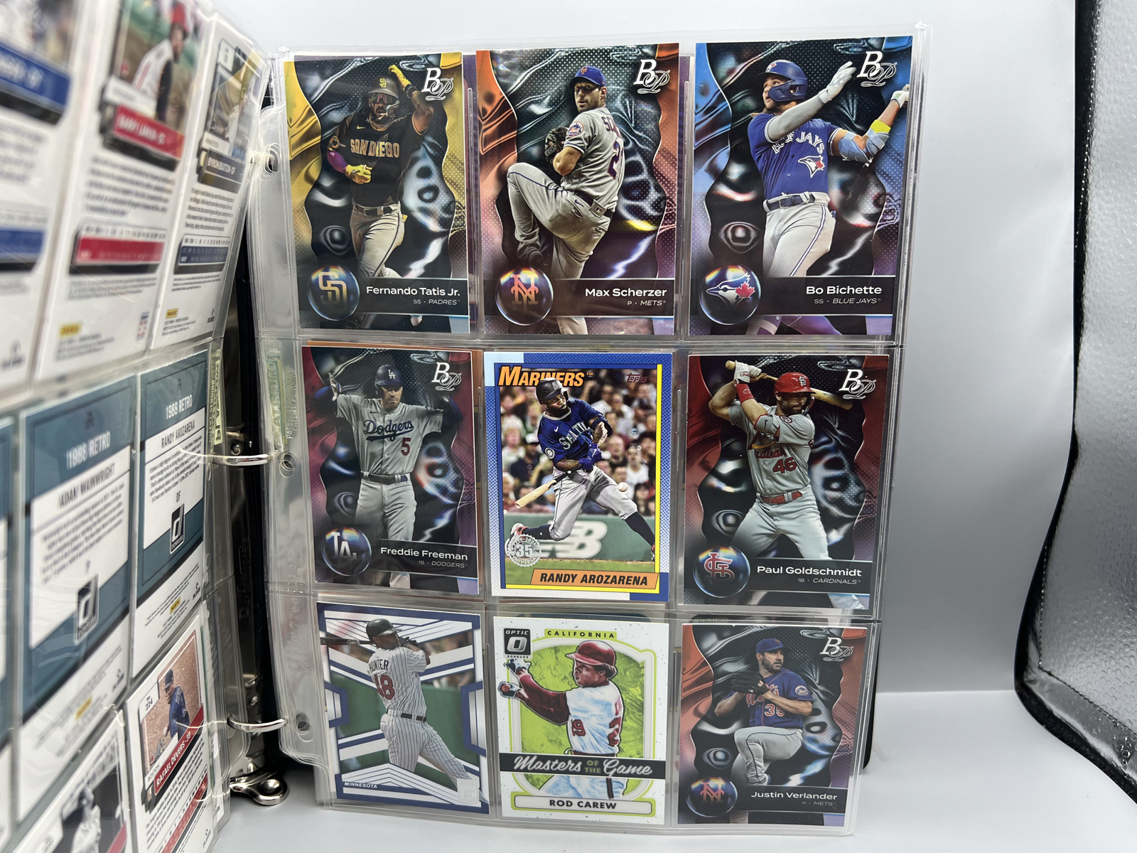 Binder of Assorted Baseball Stars, Inserts, & Parallel Cards