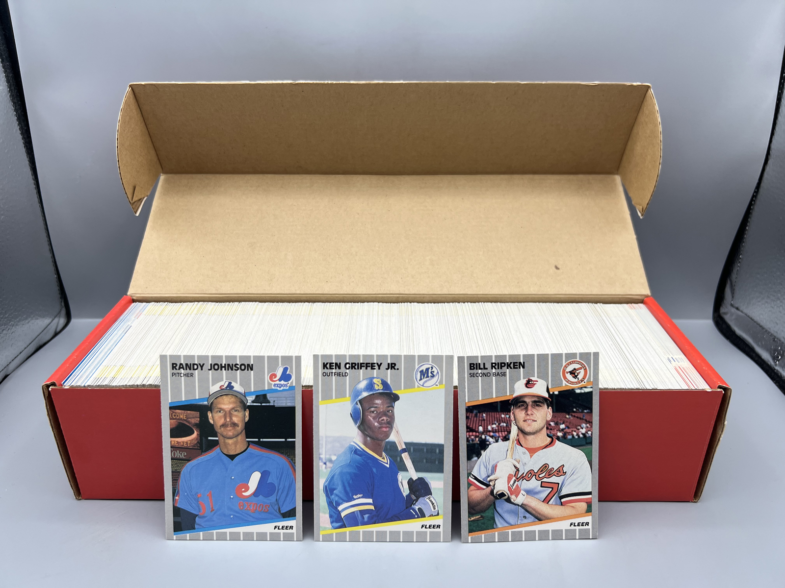 1989 Fleer Baseball Complete Set W/ Randy Johnson RC, Ken Griffey Jr. RC, & Bill Ripken FF Black Box Error