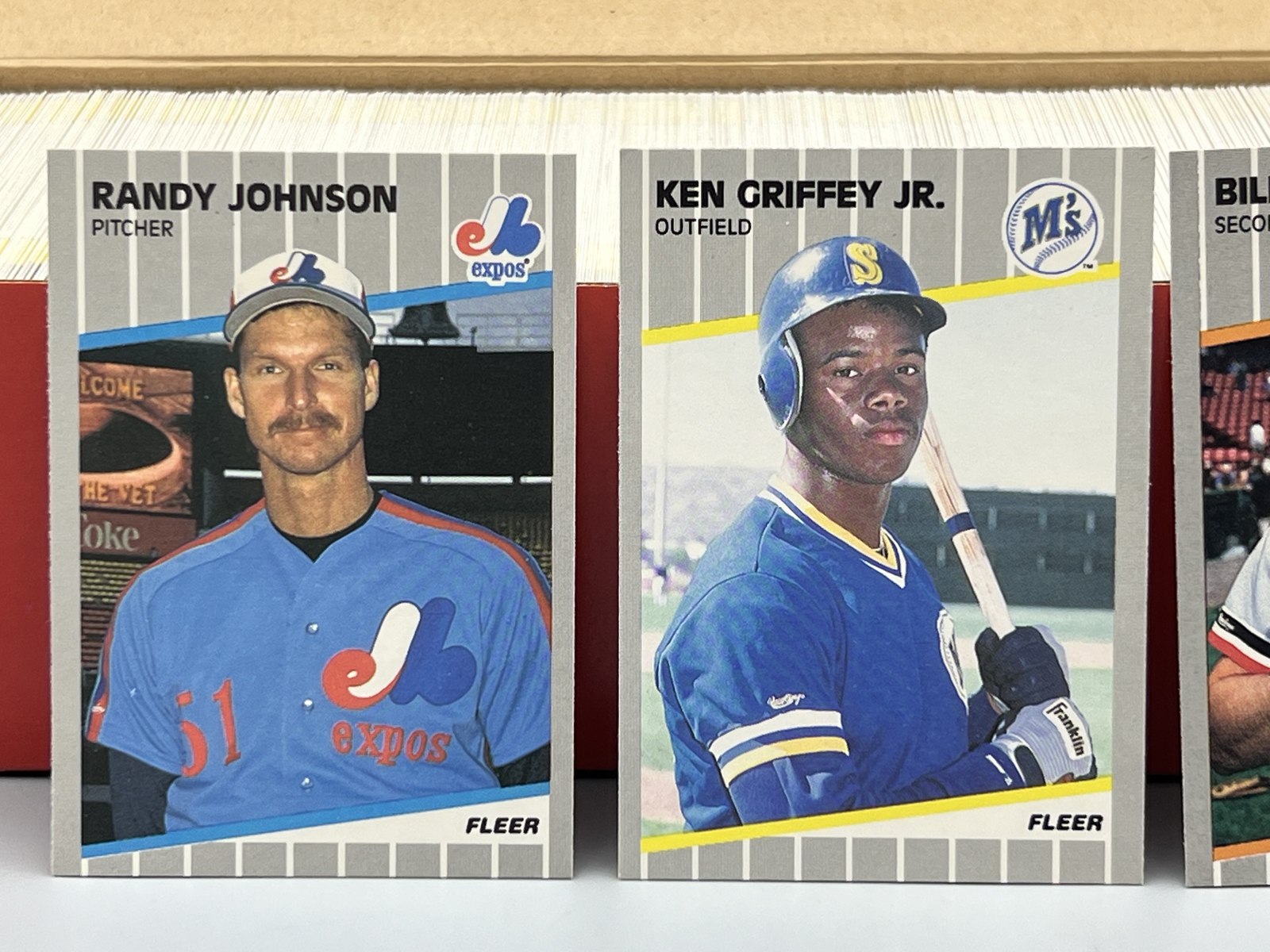 1989 Fleer Baseball Complete Set W/ Randy Johnson RC, Ken Griffey Jr. RC, & Bill Ripken FF Black Box Error