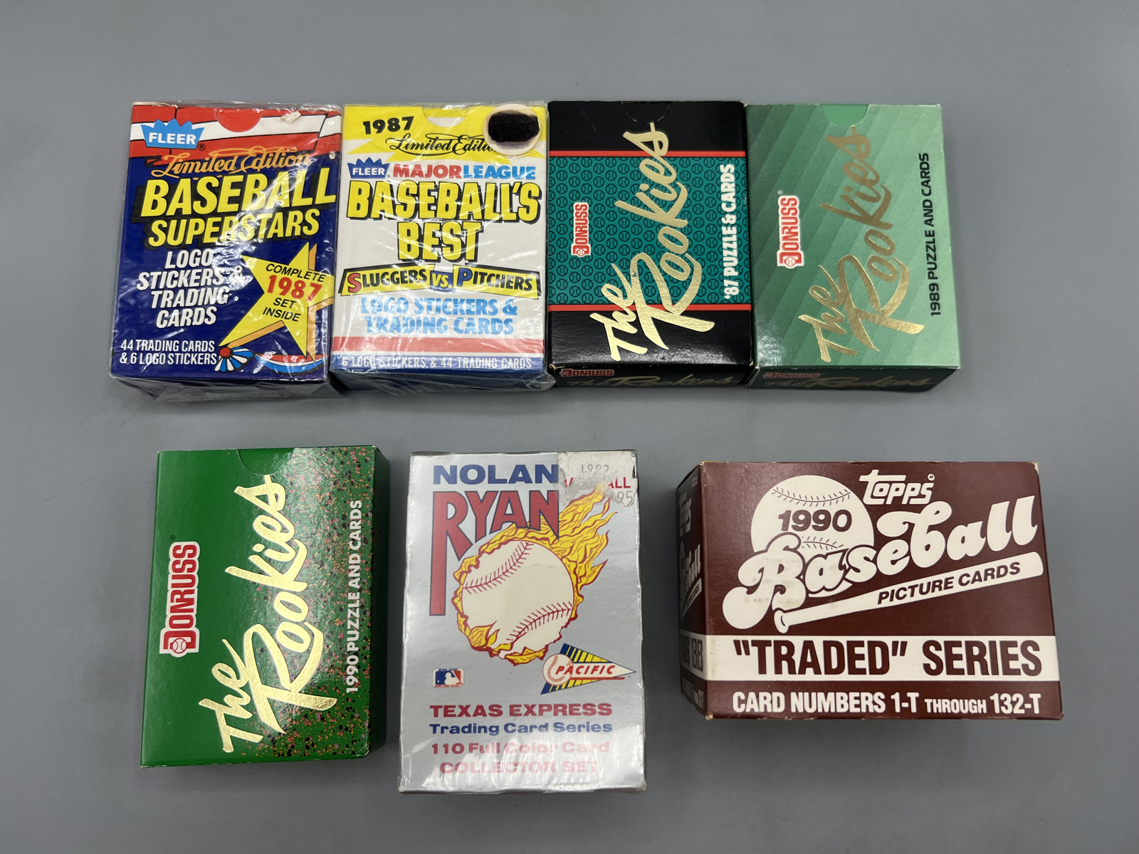 (7) Assorted Vintage Baseball Mini Sets - 1989 Donruss Rookies w/Ken Griffey Jr RC