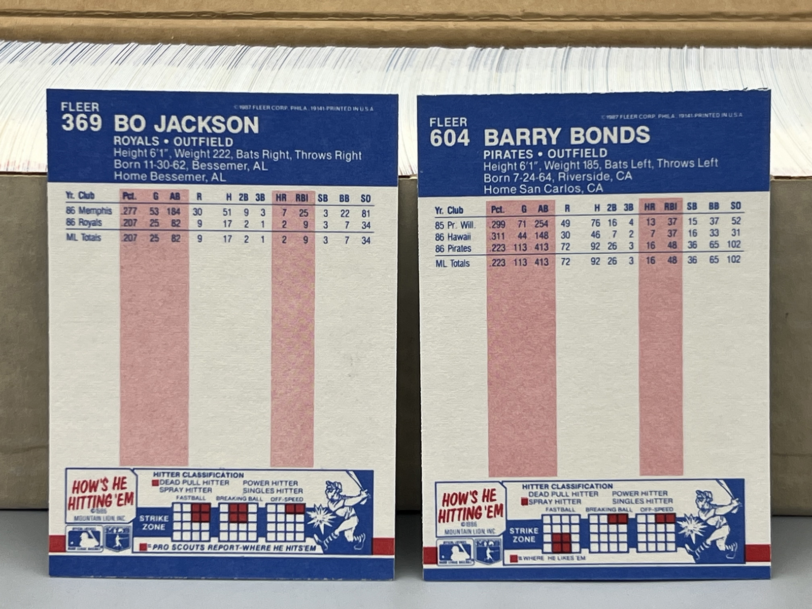 1987 Fleer Baseball Complete Factory Set W/ Barry Bonds, Bo Jackson & Barry Larkin RCs