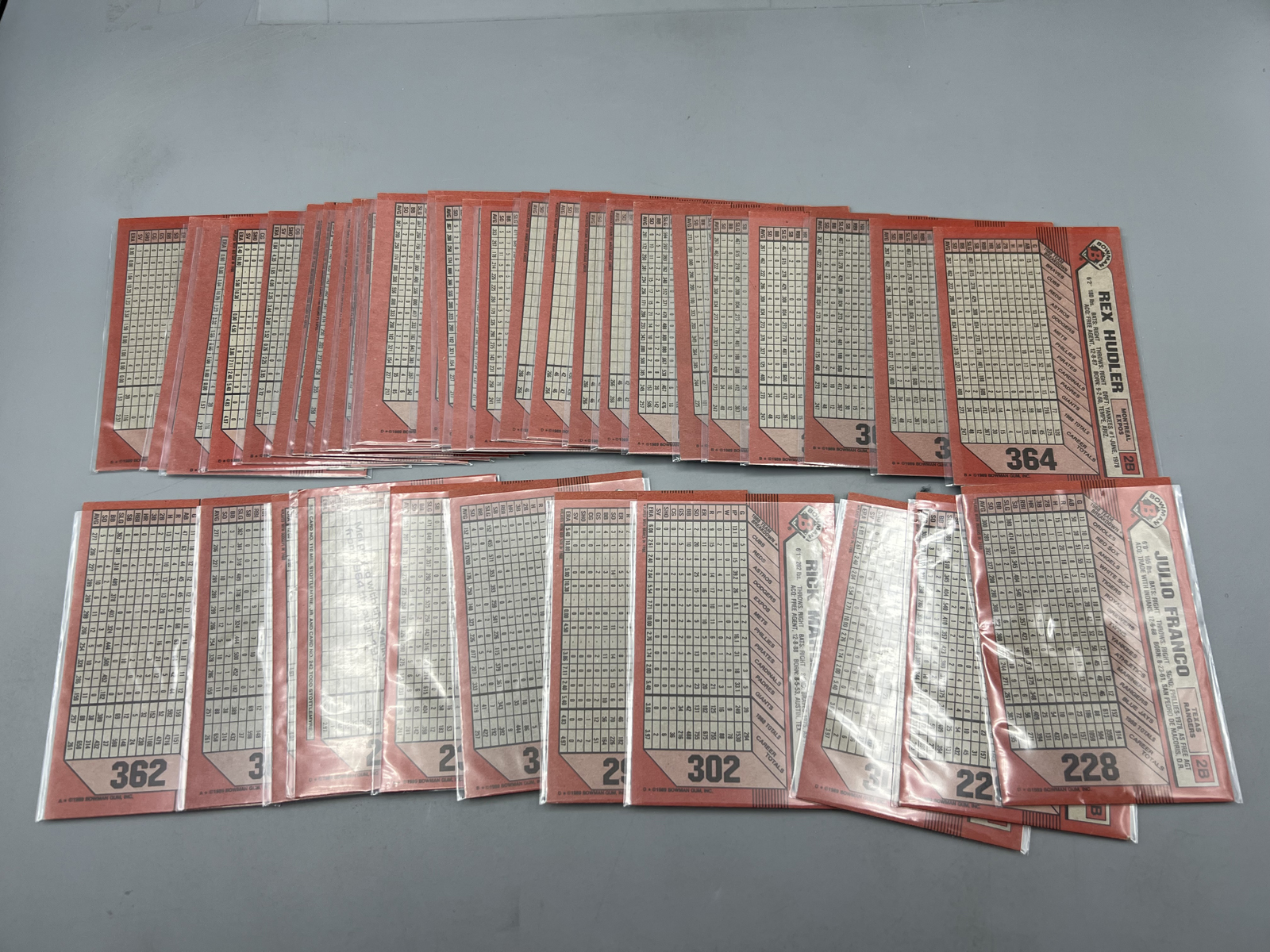 (38) 1989 Bowman Baseball Blank Front Error Cards