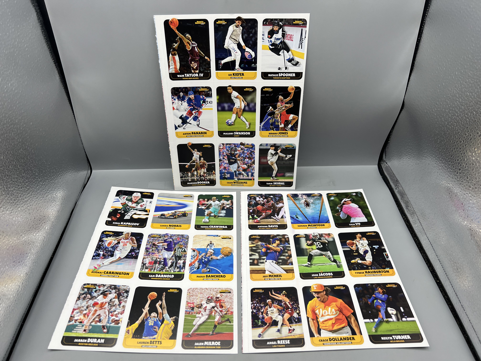 (15) Assorted Uncut Sheets of Sports Illustrated For Kids Cards W/ Many Stars