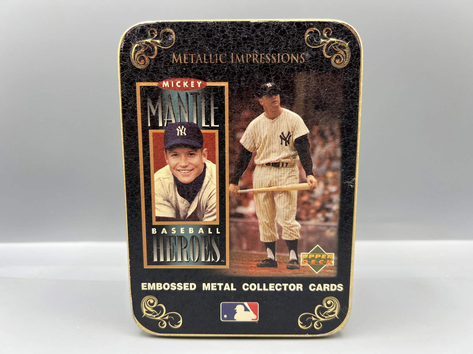 1995 Upper Deck Metallic Impressions Mickey Mantle Complete Tin Set