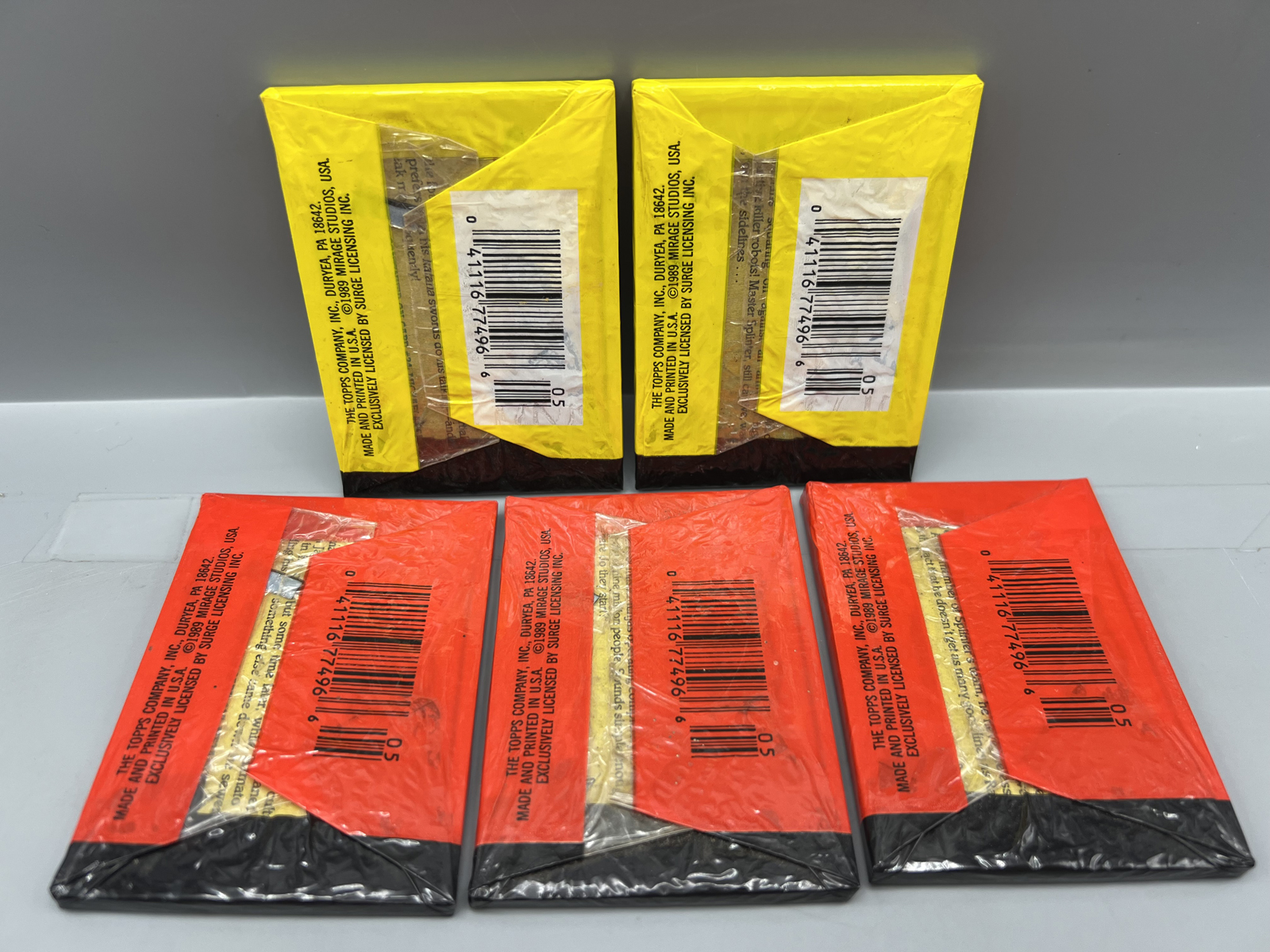 (5) 1989 Topps TNMT Teenage Mutant Ninja Turtles Unopened Wax Packs