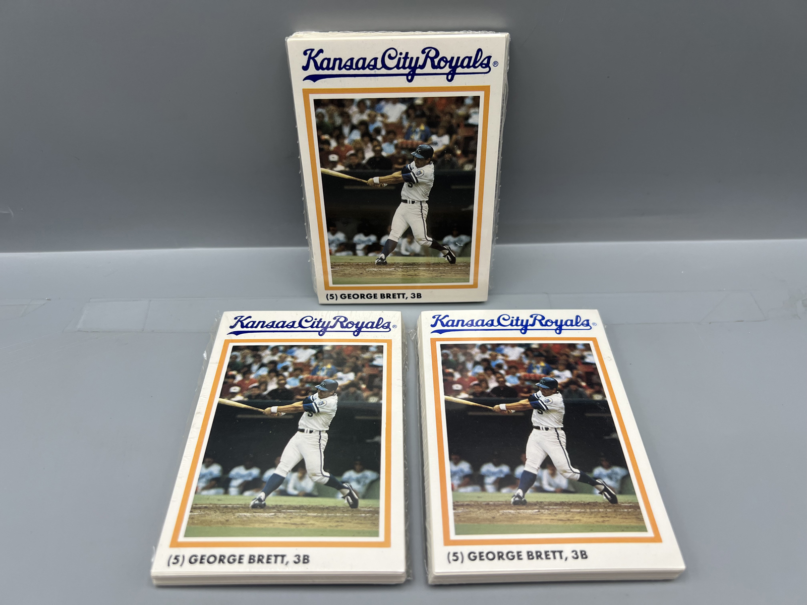 (3) 1985 National Photo Kansas City Royals World Series Champions Picture Collection Sets