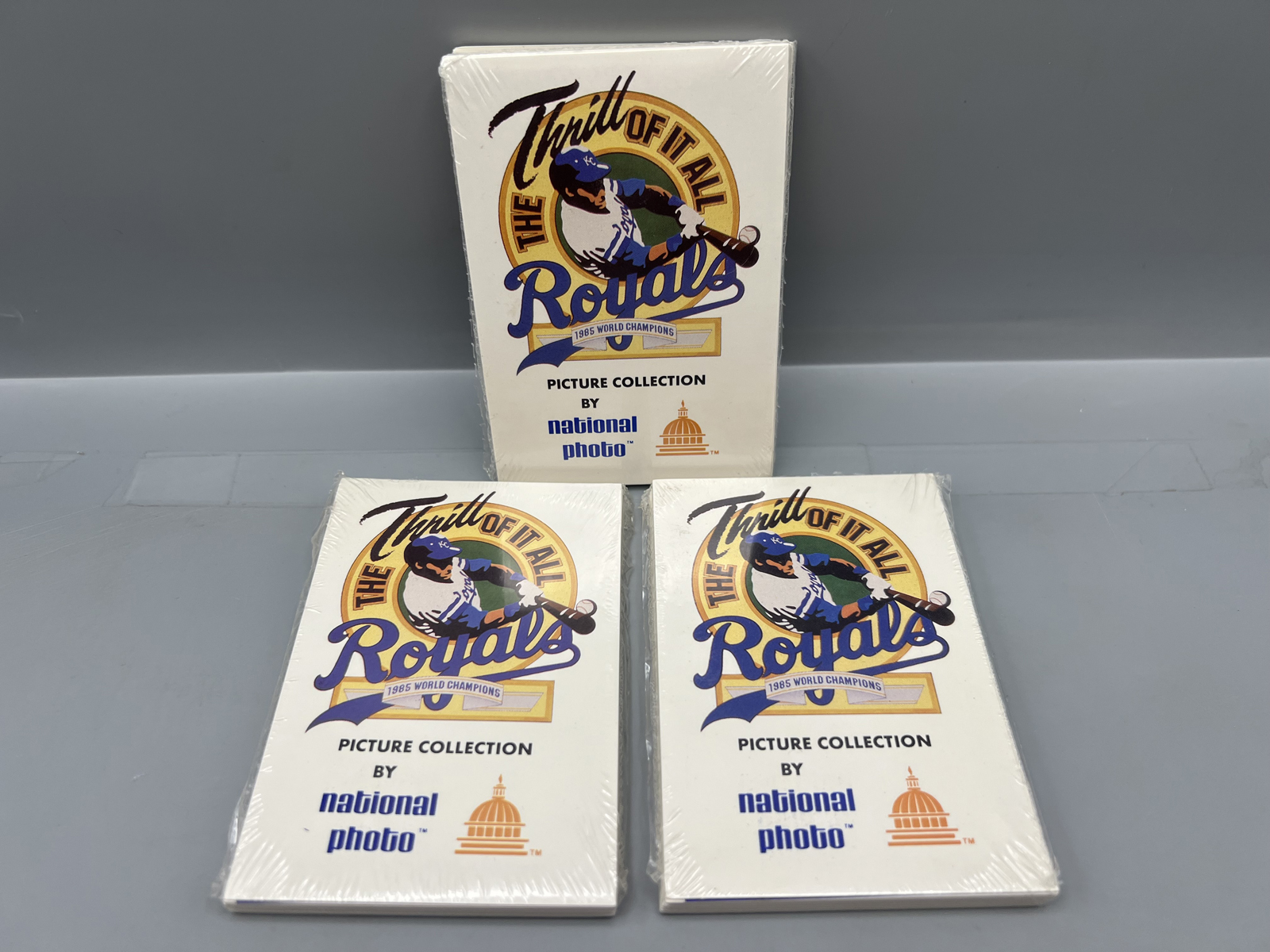 (3) 1985 National Photo Kansas City Royals World Series Champions Picture Collection Sets