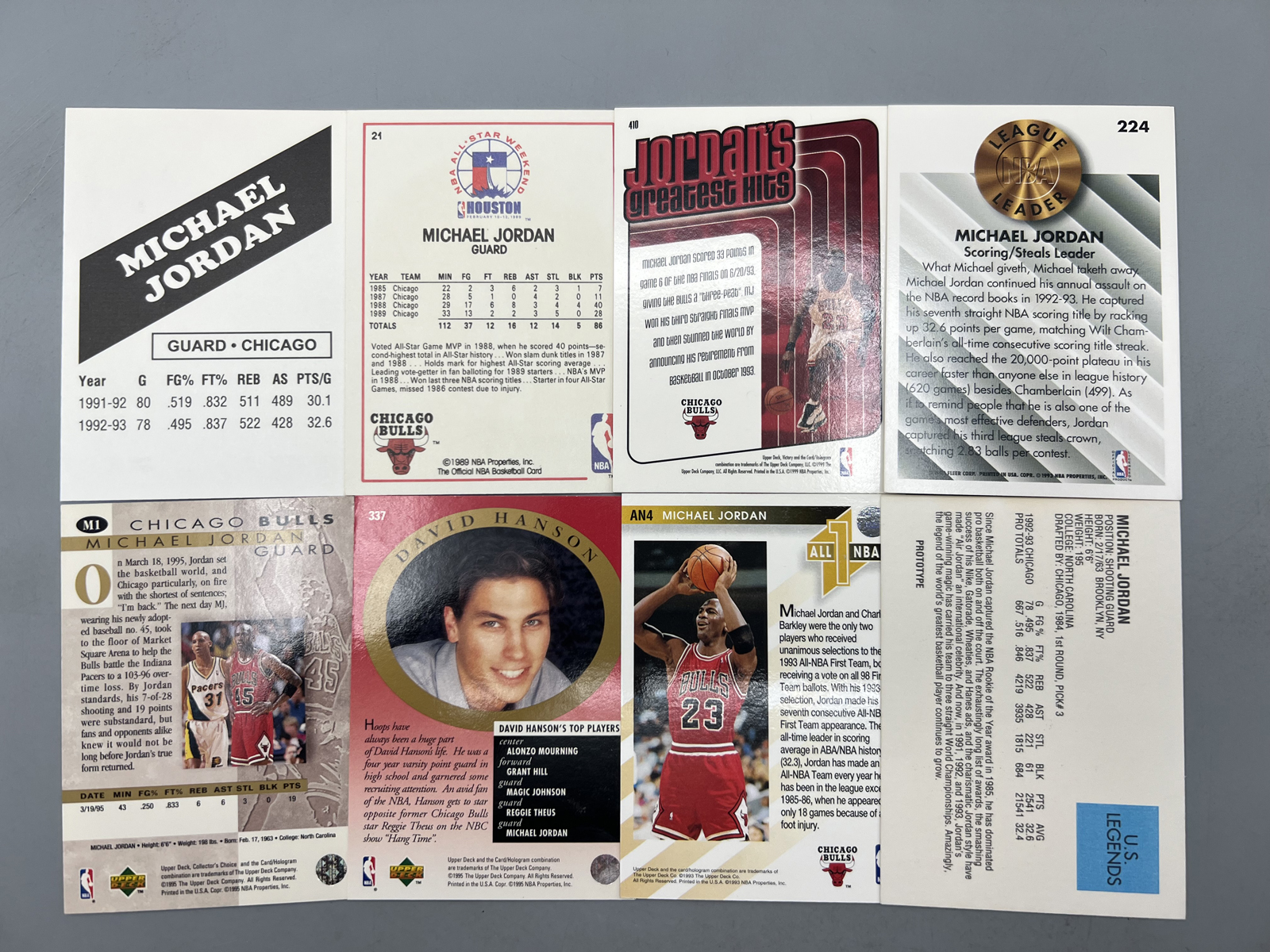 (8) Michael Jordan Basketball Cards - Varying Conditions