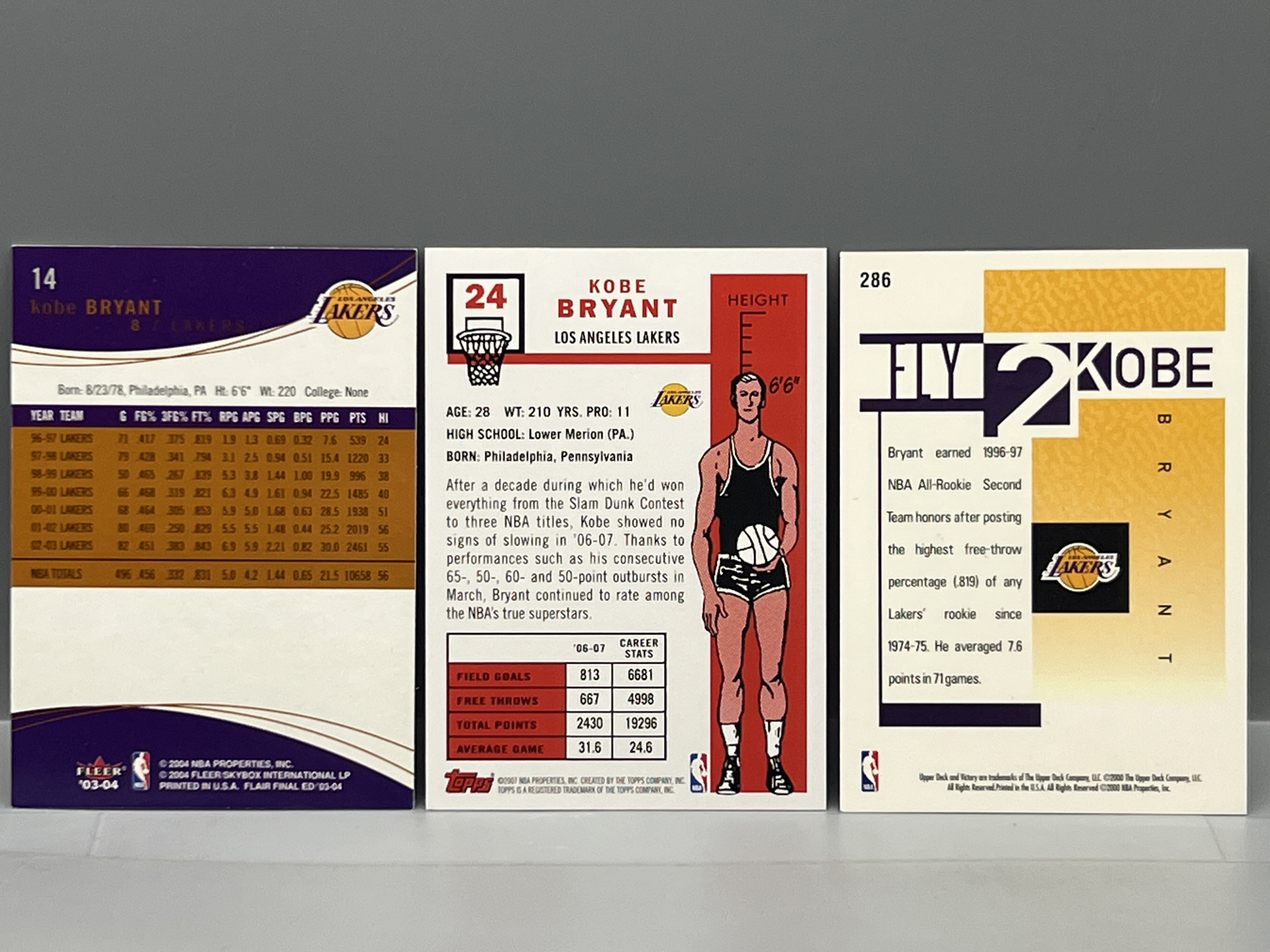 (3) Kobe Bryant Basketball Cards