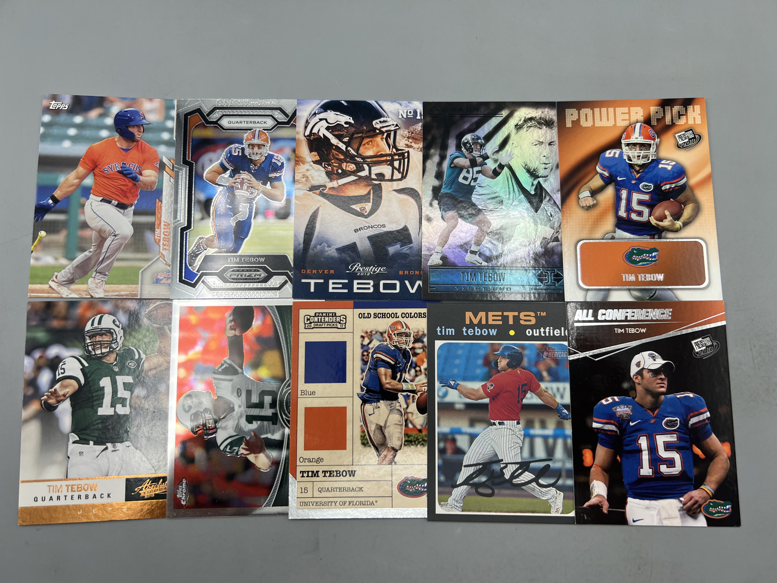 (10) Tim Tebow Football & Baseball Cards