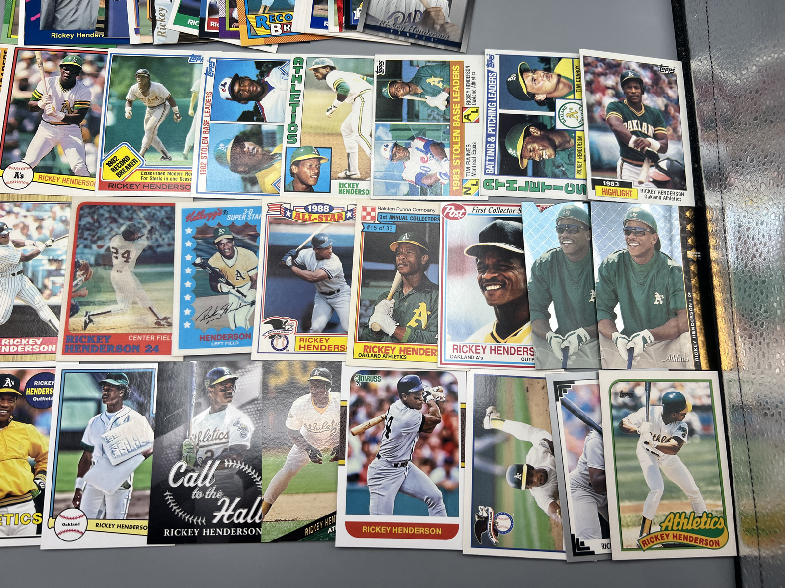 (50) Rickey Henderson Baseball Cards - Varying Conditions