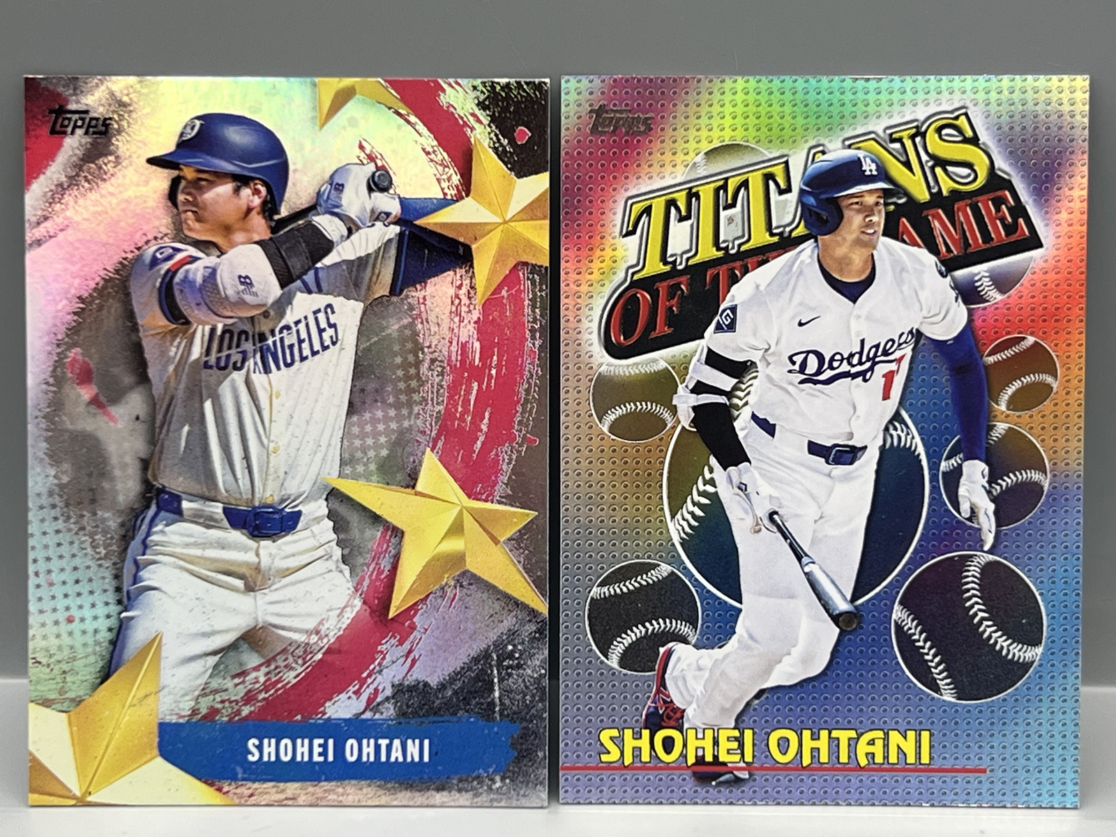 2025 Topps Shohei Ohtani Stars of MLB #SMLB-10 & 2026 Topps Titans of The Game #TOG-1