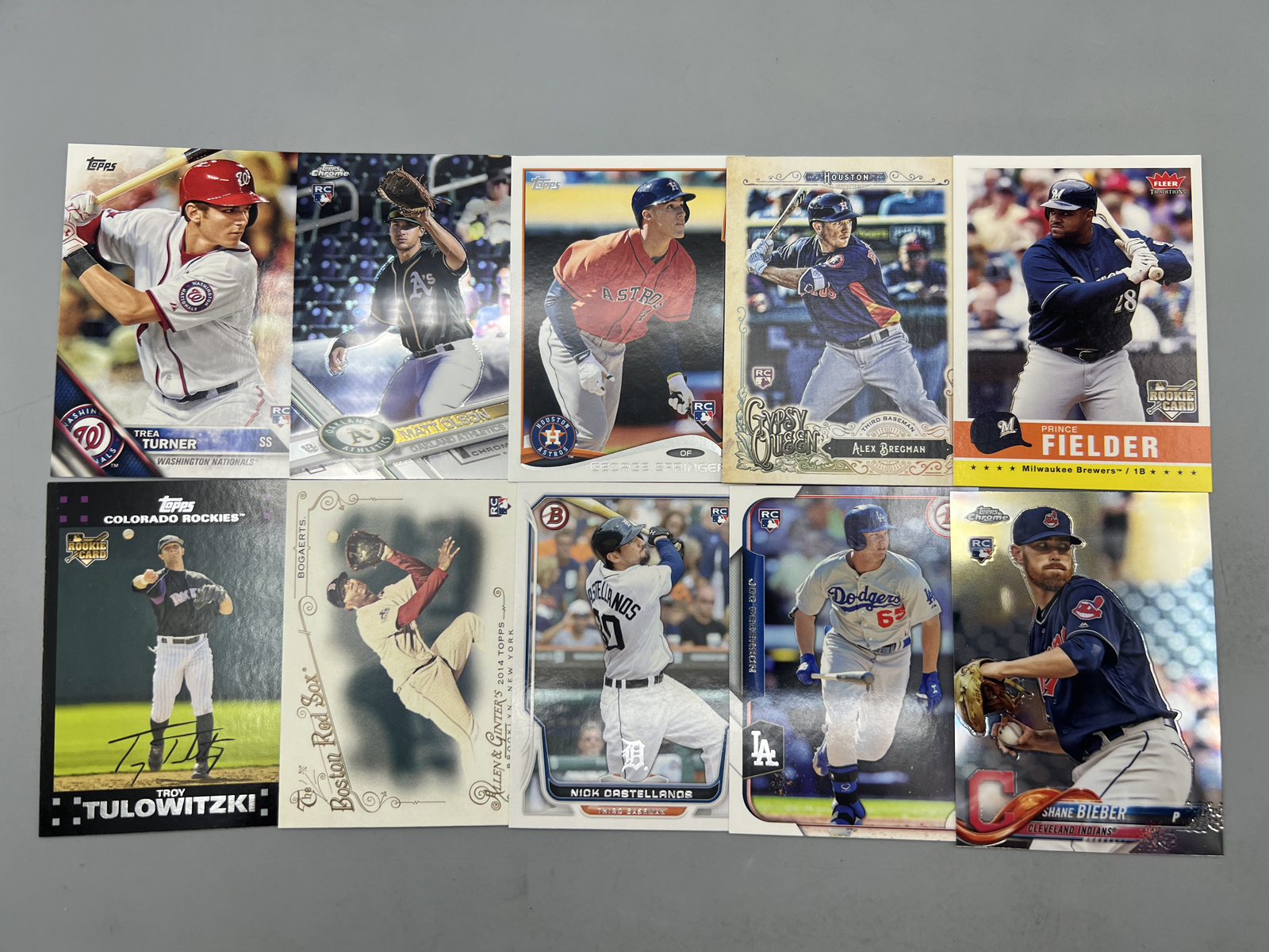 (10) Assorted Modern Baseball Rookie Cards - George Springer, Xander Bogaerts, Alex Bregman