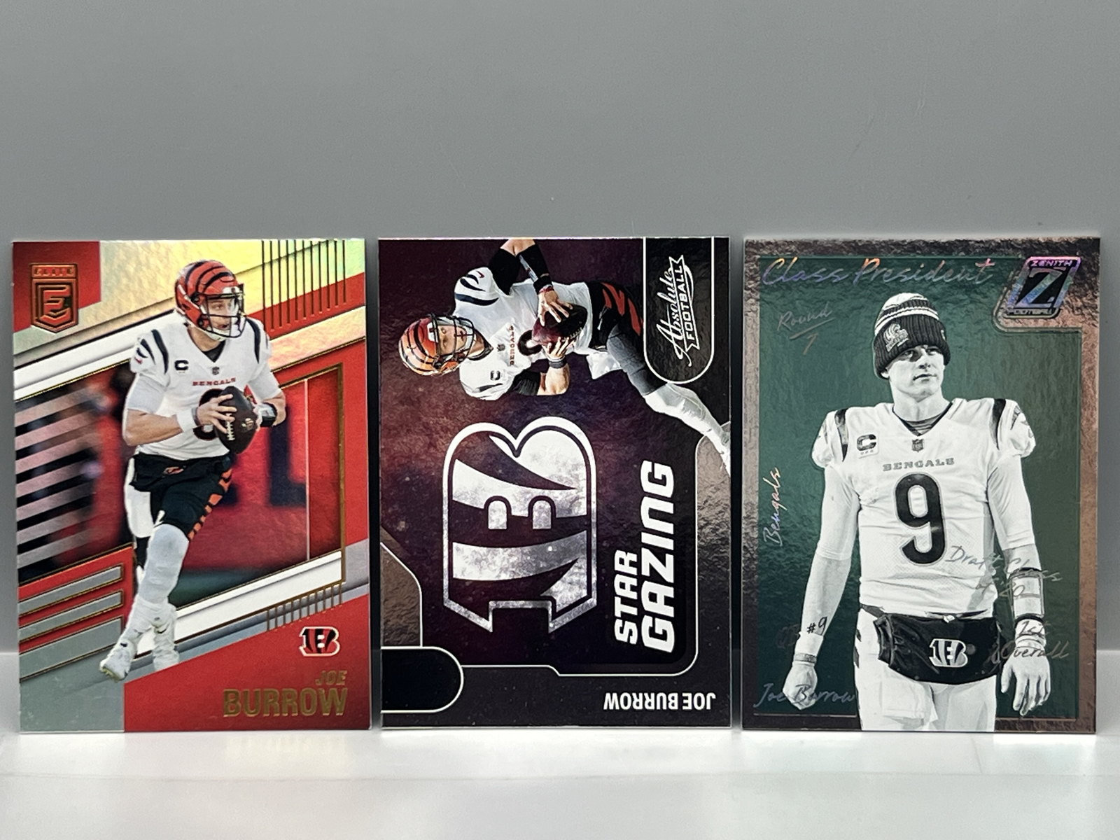 (3) Joe Burrow Football Cards