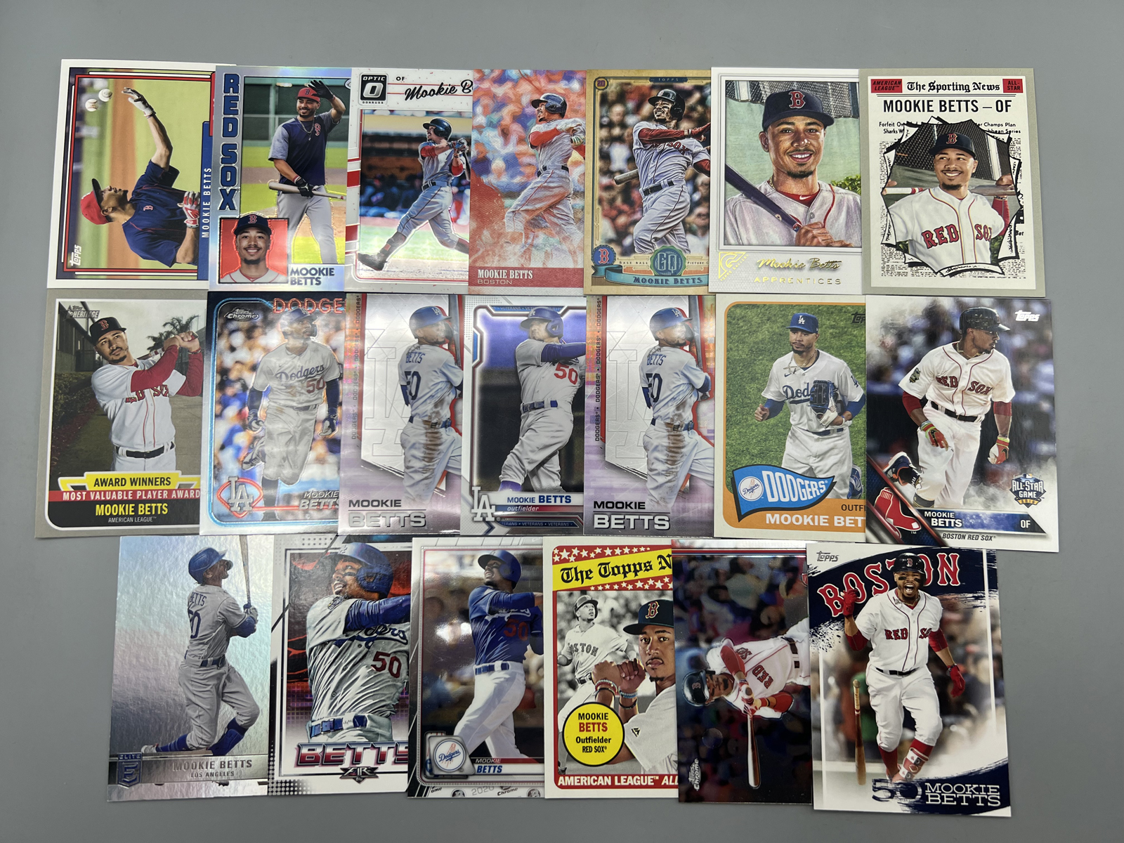 (20) Mookie Betts Baseball Cards