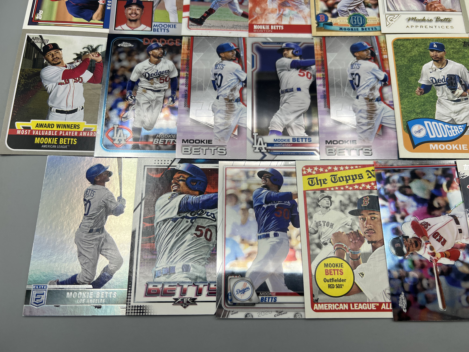(20) Mookie Betts Baseball Cards