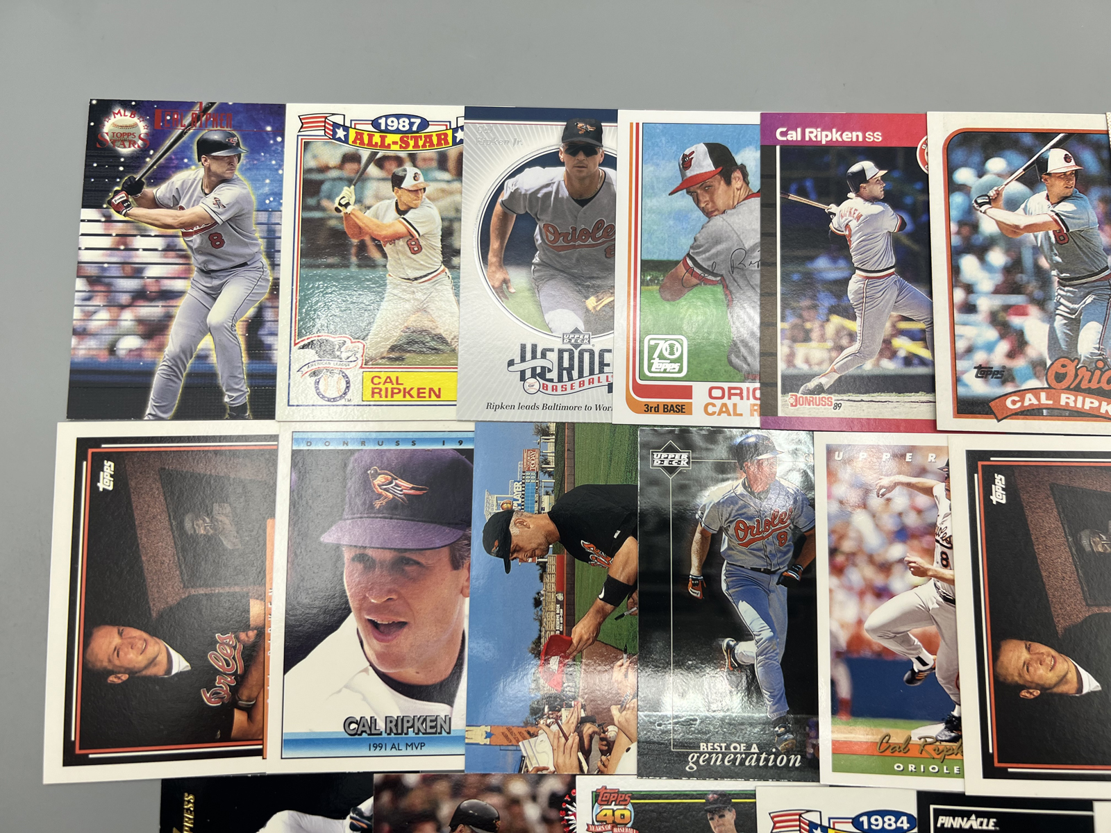 (20) 1985-2021 Cal Ripken Jr. Baseball Cards - Varying Conditions