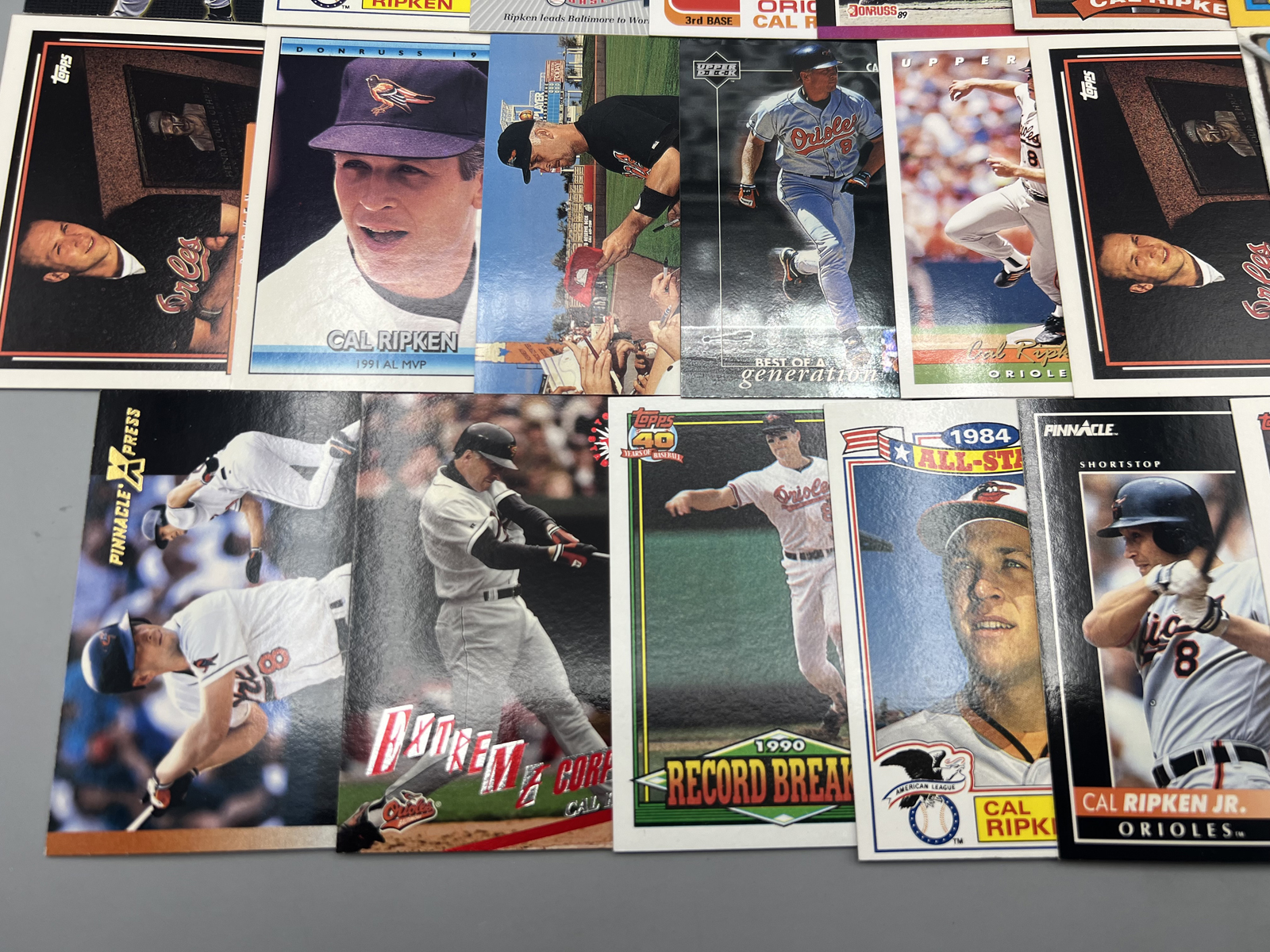 (20) 1985-2021 Cal Ripken Jr. Baseball Cards - Varying Conditions