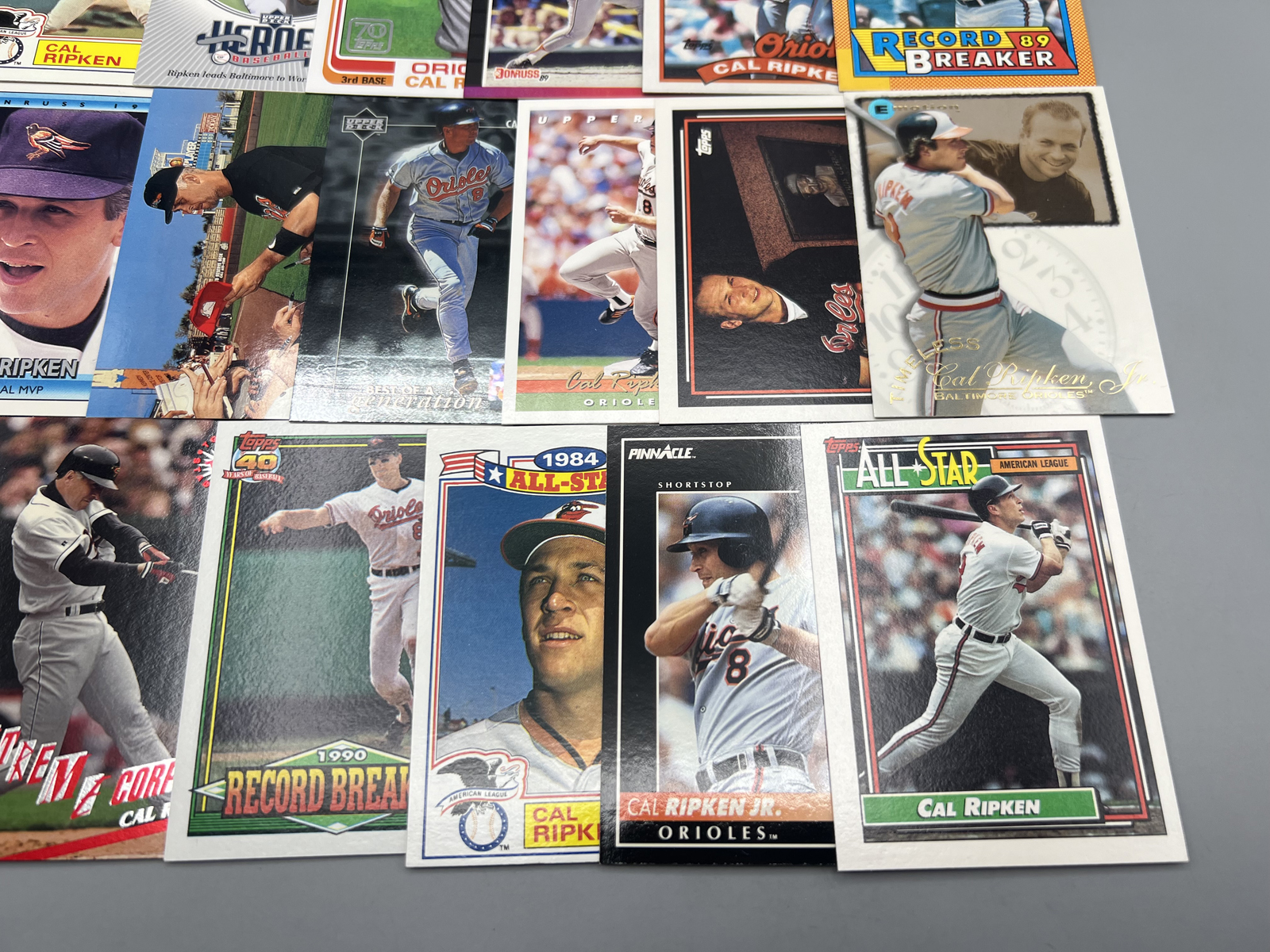 (20) 1985-2021 Cal Ripken Jr. Baseball Cards - Varying Conditions