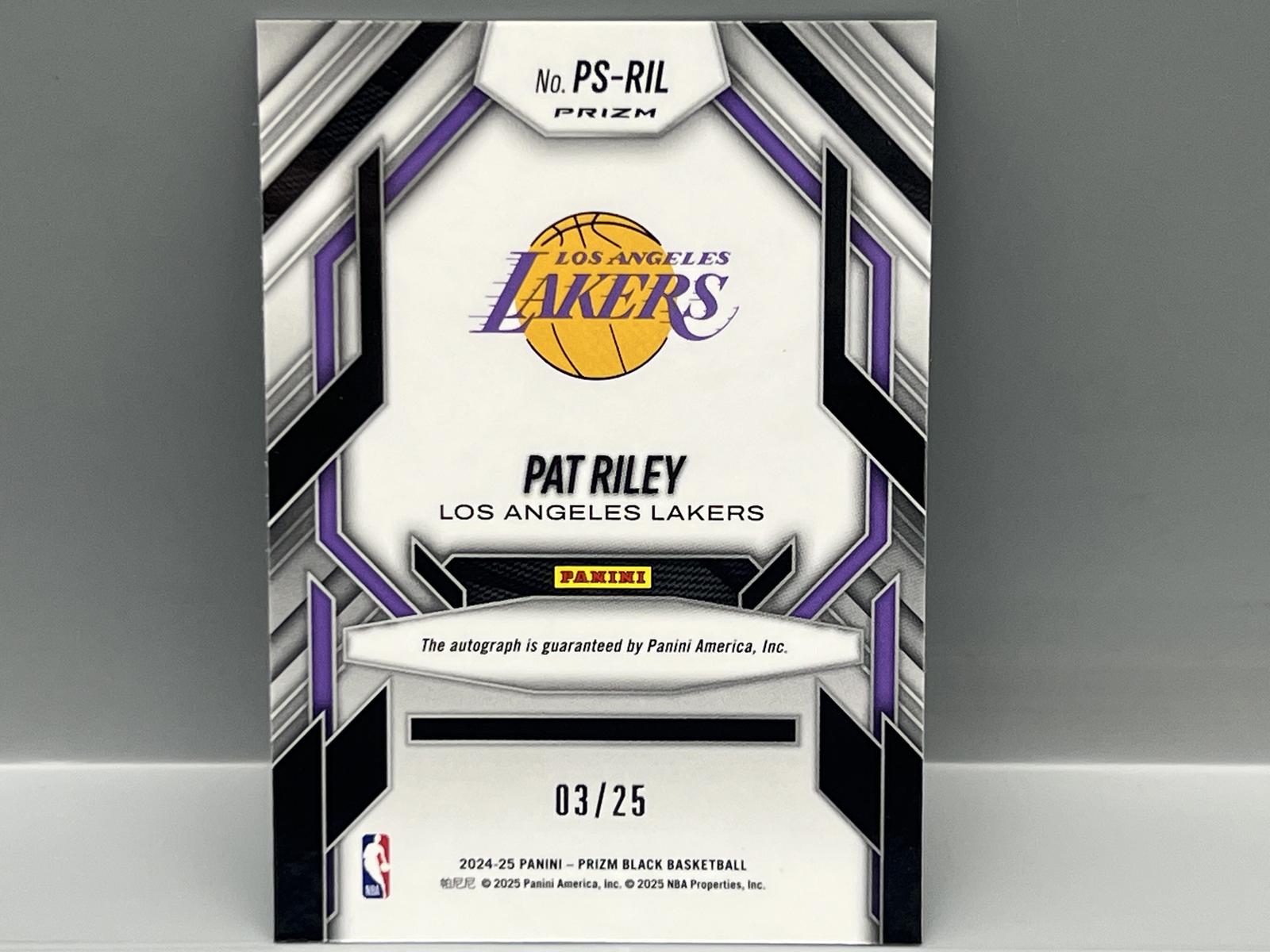 2024-25 Panini Prizm Black Pat Riley Prolific Signatures Mojo Prizm Auto #/25