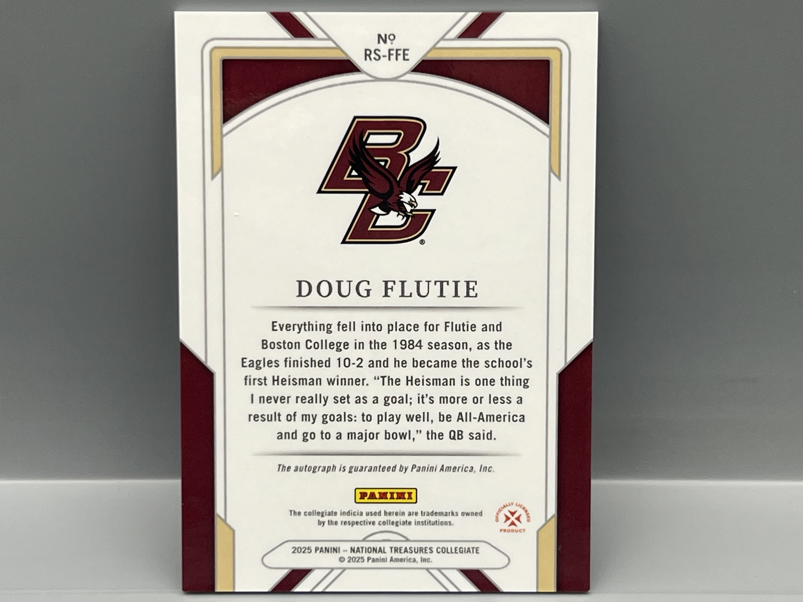 2025 Panini National Treasures Collegiate Doug Flutie Reflections Signatures Auto #/99